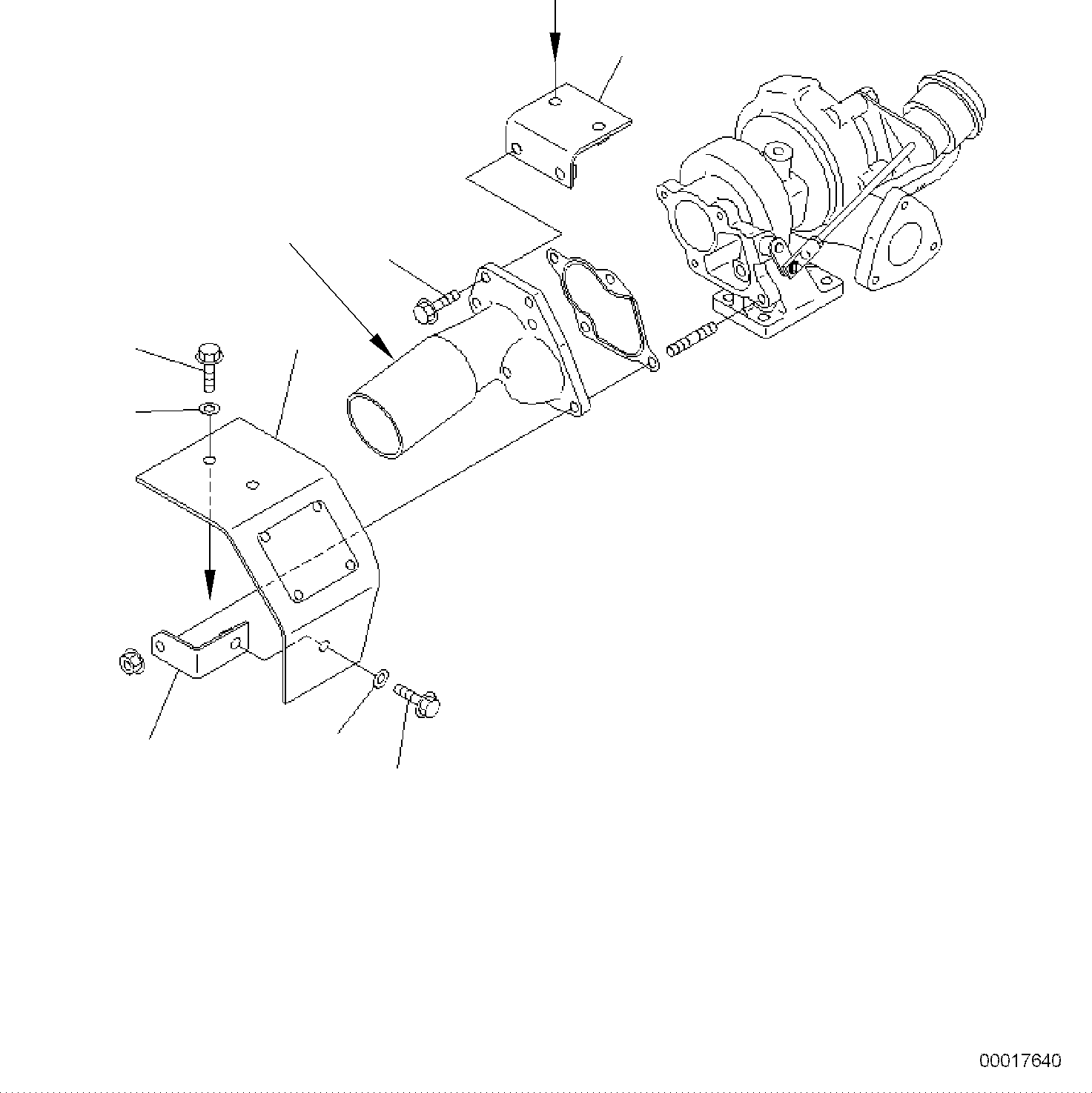 Komatsu parts book diagram for PC118MR-8 S/N F00003 AND UP: HEAT SHIELD