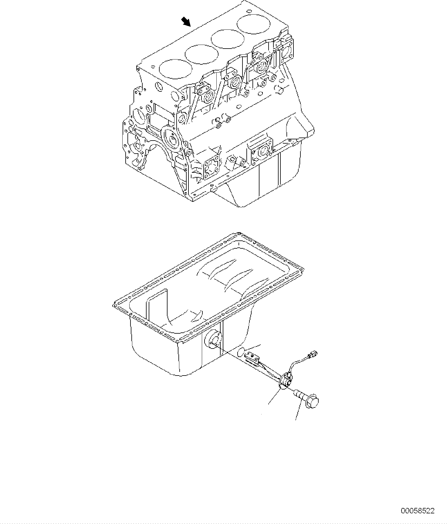 Komatsu parts book diagram for PC118MR-8 S/N F00003 AND UP: OIL LEVEL SENSOR