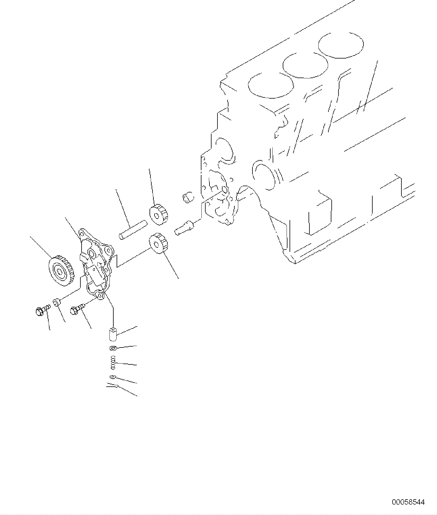 Komatsu parts book diagram for PC118MR-8 S/N F00003 AND UP: OIL PUMP
