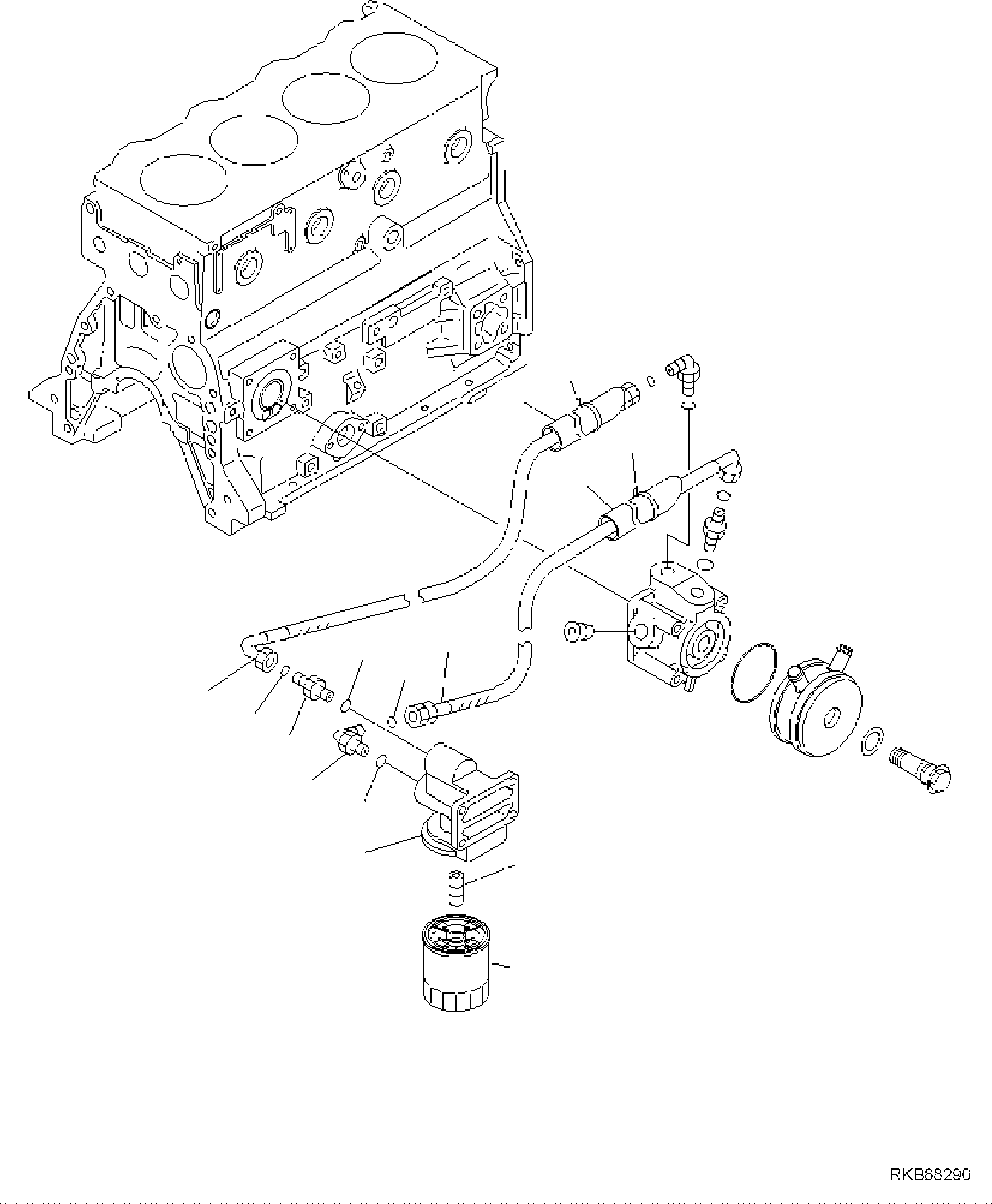 Komatsu parts book diagram for PC118MR-8 S/N F00003 AND UP: OIL FILTER