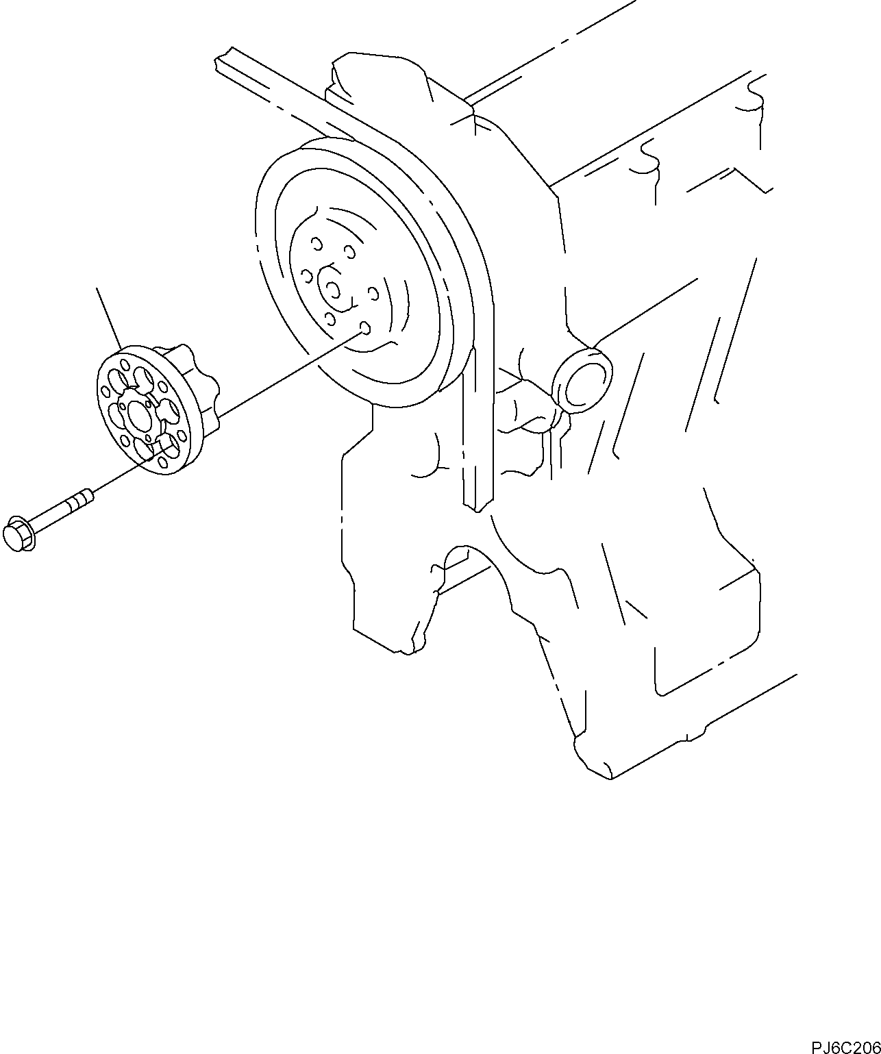 Komatsu parts book diagram for PC118MR-8 S/N F00003 AND UP: FAN SPACER