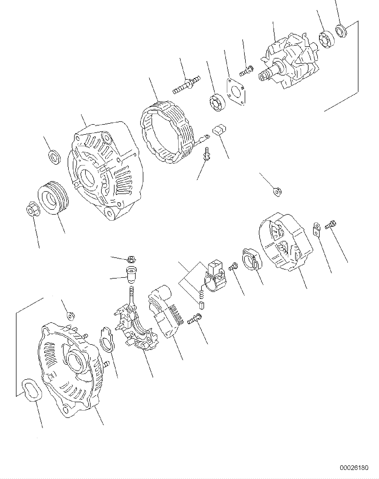 Komatsu parts book diagram for PC118MR-8 S/N F00003 AND UP: ALTERNATOR (60A) (INNER PARTS)