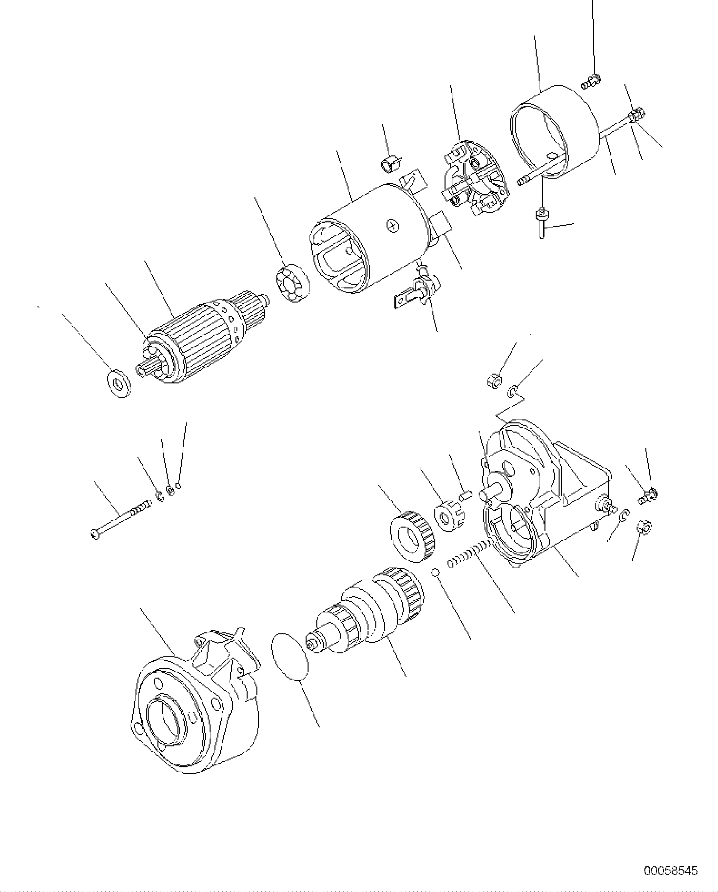 Komatsu parts book diagram for PC118MR-8 S/N F00003 AND UP: STARTING MOTOR, 4.5KW, INNER PARTS