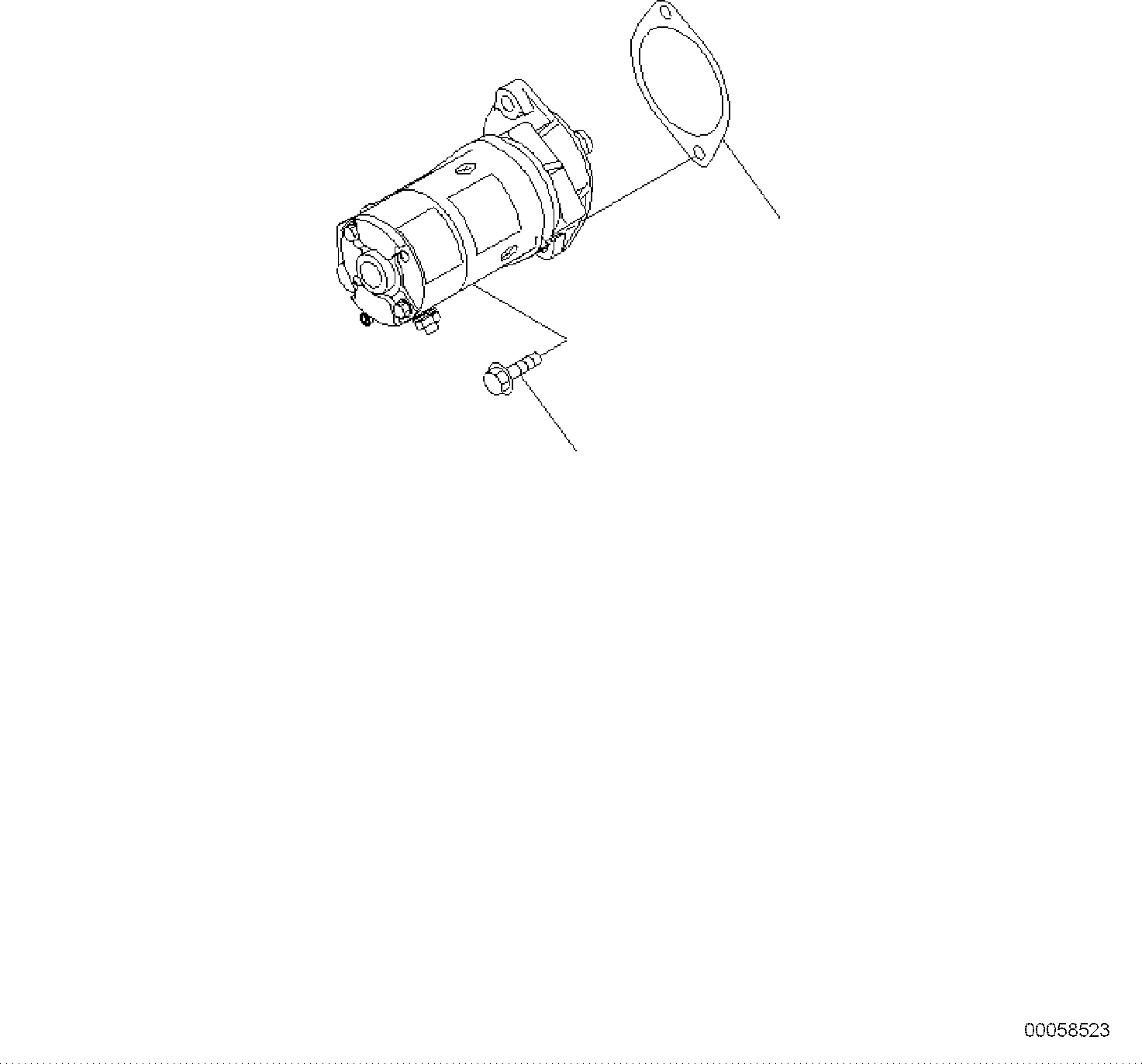 Komatsu parts book diagram for PC118MR-8 S/N F00003 AND UP: STARTING MOTOR MOUNTING, 4.5KW