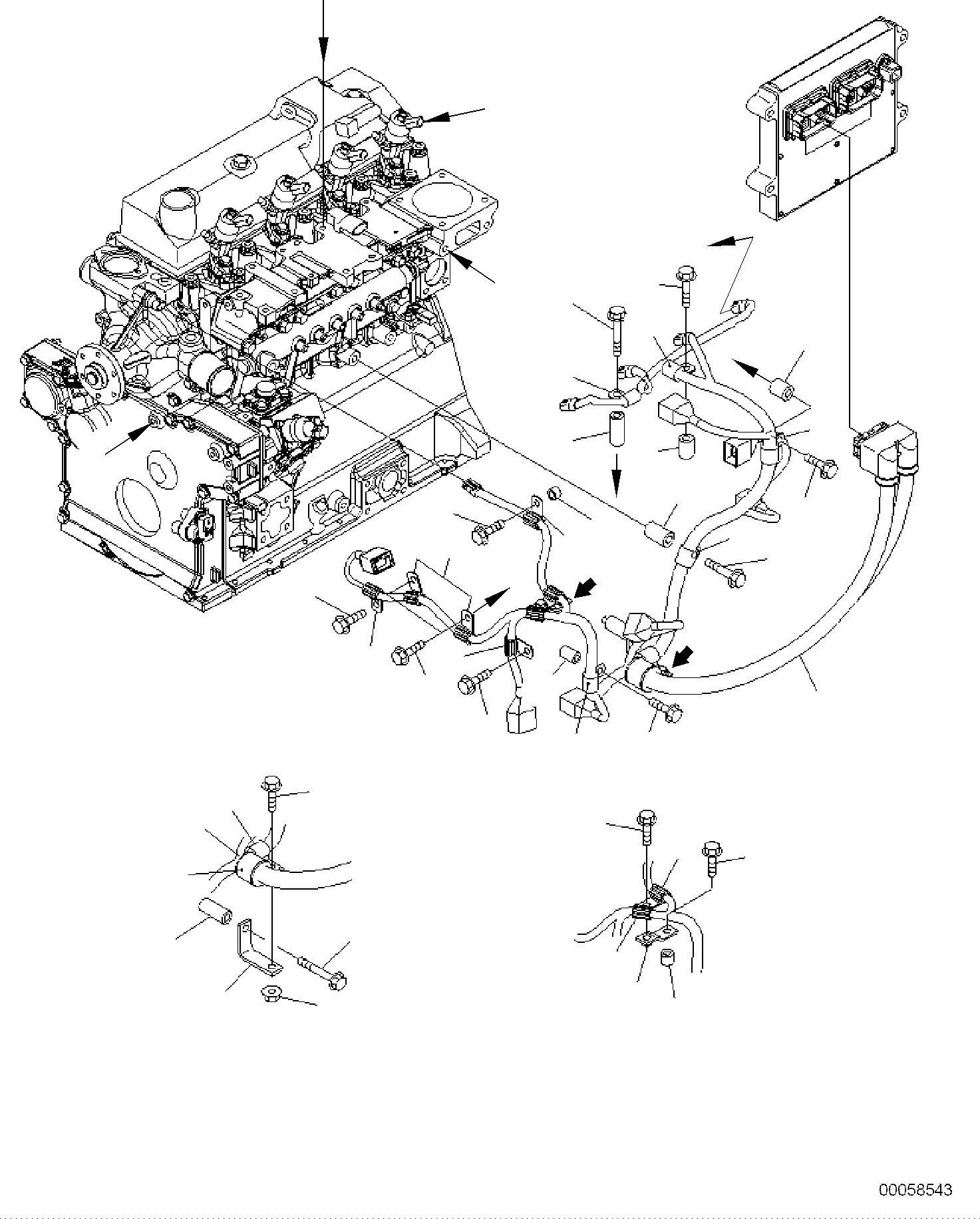 Komatsu parts book diagram for PC118MR-8 S/N F00003 AND UP: WIRING HARNESS