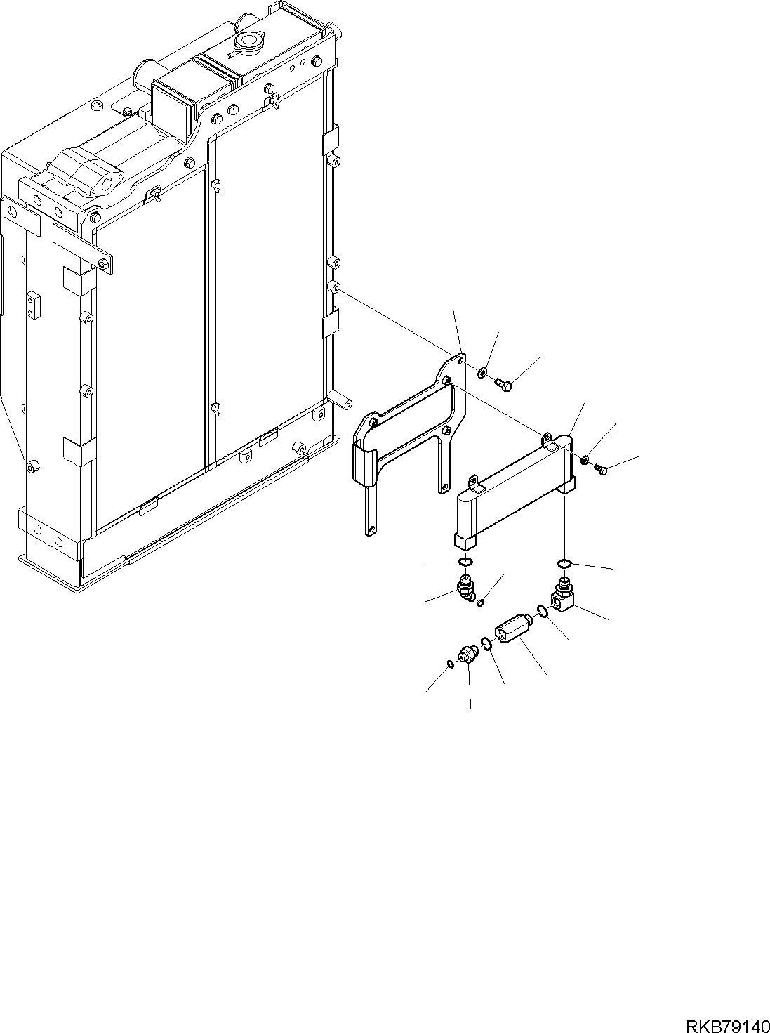 Komatsu parts book diagram for PC118MR-8 S/N F00003 AND UP: COOLING SYSTEM, RADIATOR (4/4)