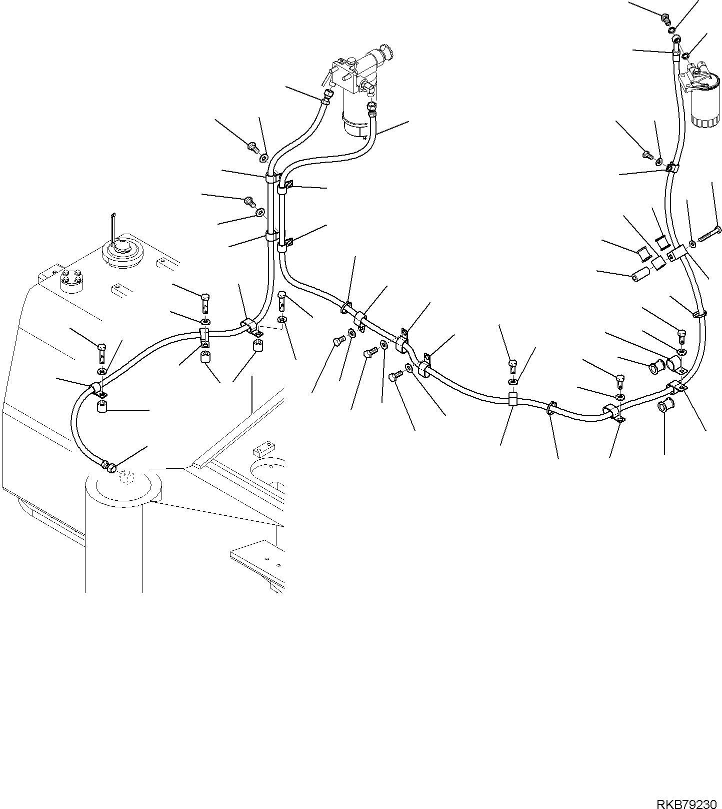 Komatsu parts book diagram for PC118MR-8 S/N F00003 AND UP: FUEL SUPPLY CIRCUIT, SUCTION CIRCUIT