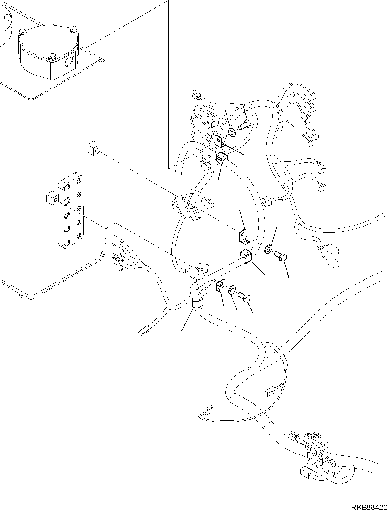 Komatsu parts book diagram for PC118MR-8 S/N F00003 AND UP: ELECTRIC WIRING, WIRE HARNESS CLAMP, CONTROL VALVE