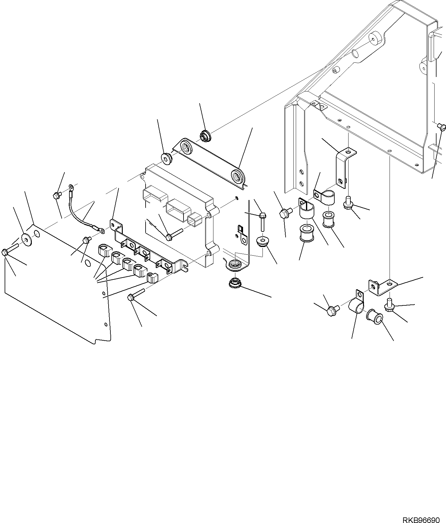 Komatsu parts book diagram for PC118MR-8 S/N F00003 AND UP: ELECTRIC WIRING, WIRE HARNESS CLAMP, ENGINE CONTROLLER