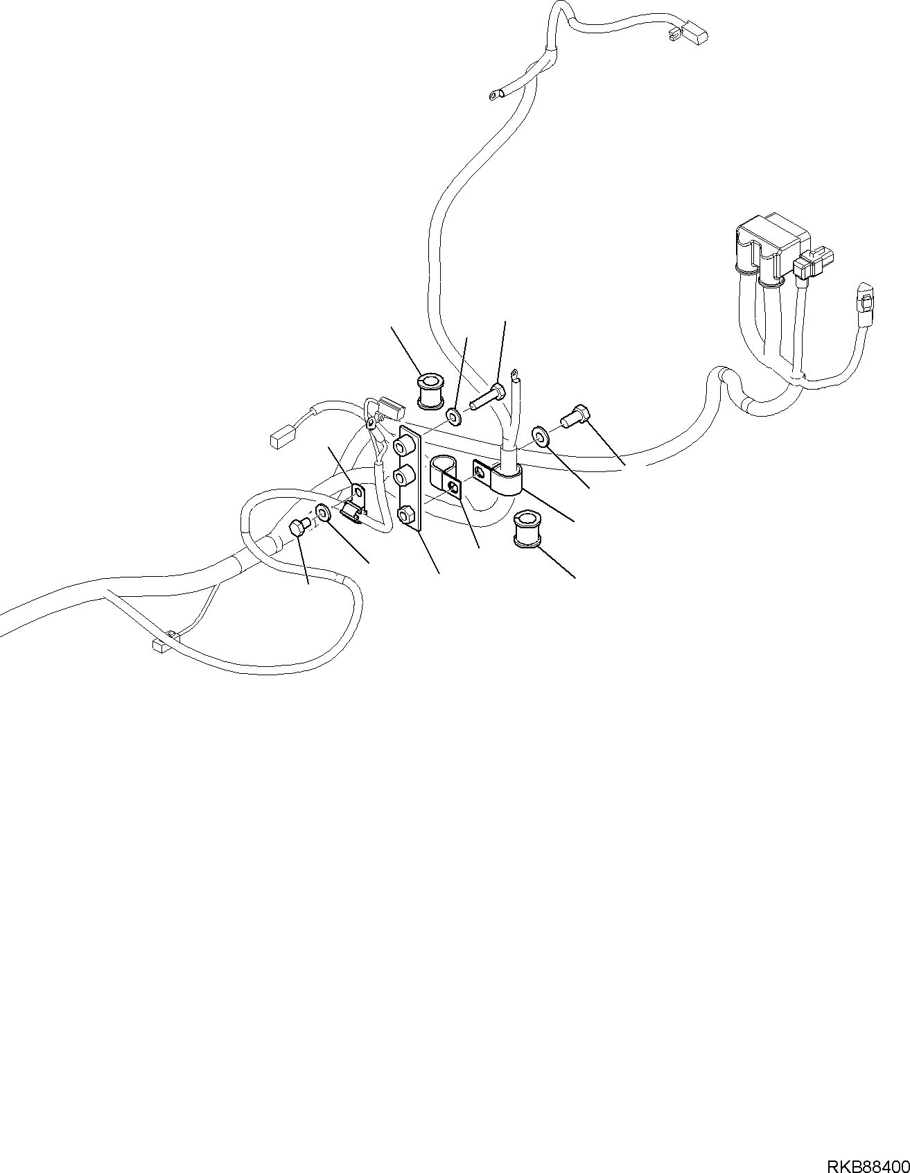 Komatsu parts book diagram for PC118MR-8 S/N F00003 AND UP: ELECTRIC WIRING, WIRE HARNESS CLAMP, ENGINE (3/3)
