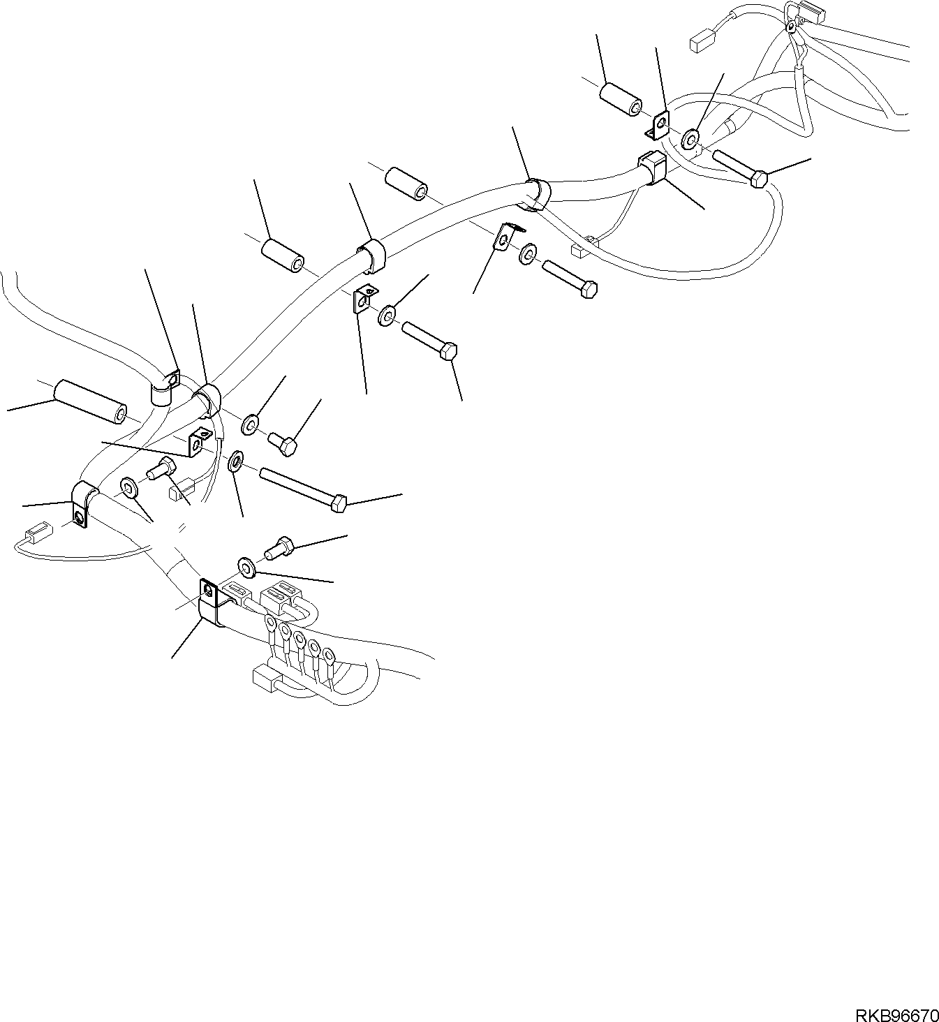 Komatsu parts book diagram for PC118MR-8 S/N F00003 AND UP: ELECTRIC WIRING, WIRE HARNESS CLAMP, REVOLVING FRAME
