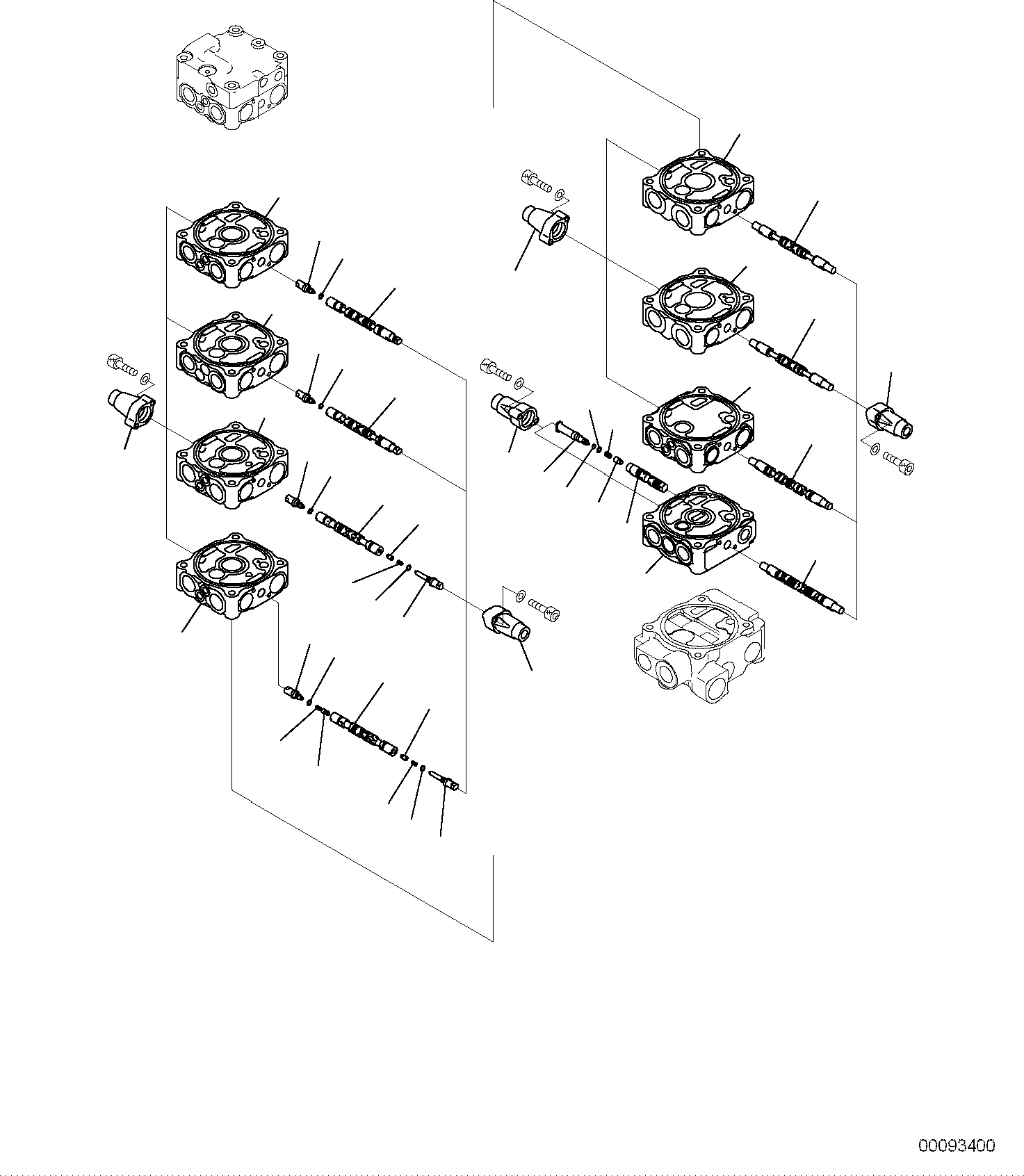 Komatsu parts book diagram for PC118MR-8 S/N F00003 AND UP: MAIN CONTROL VALVE, FOR MACHINE WITH MONO BOOM, INNER PARTS (1/13)