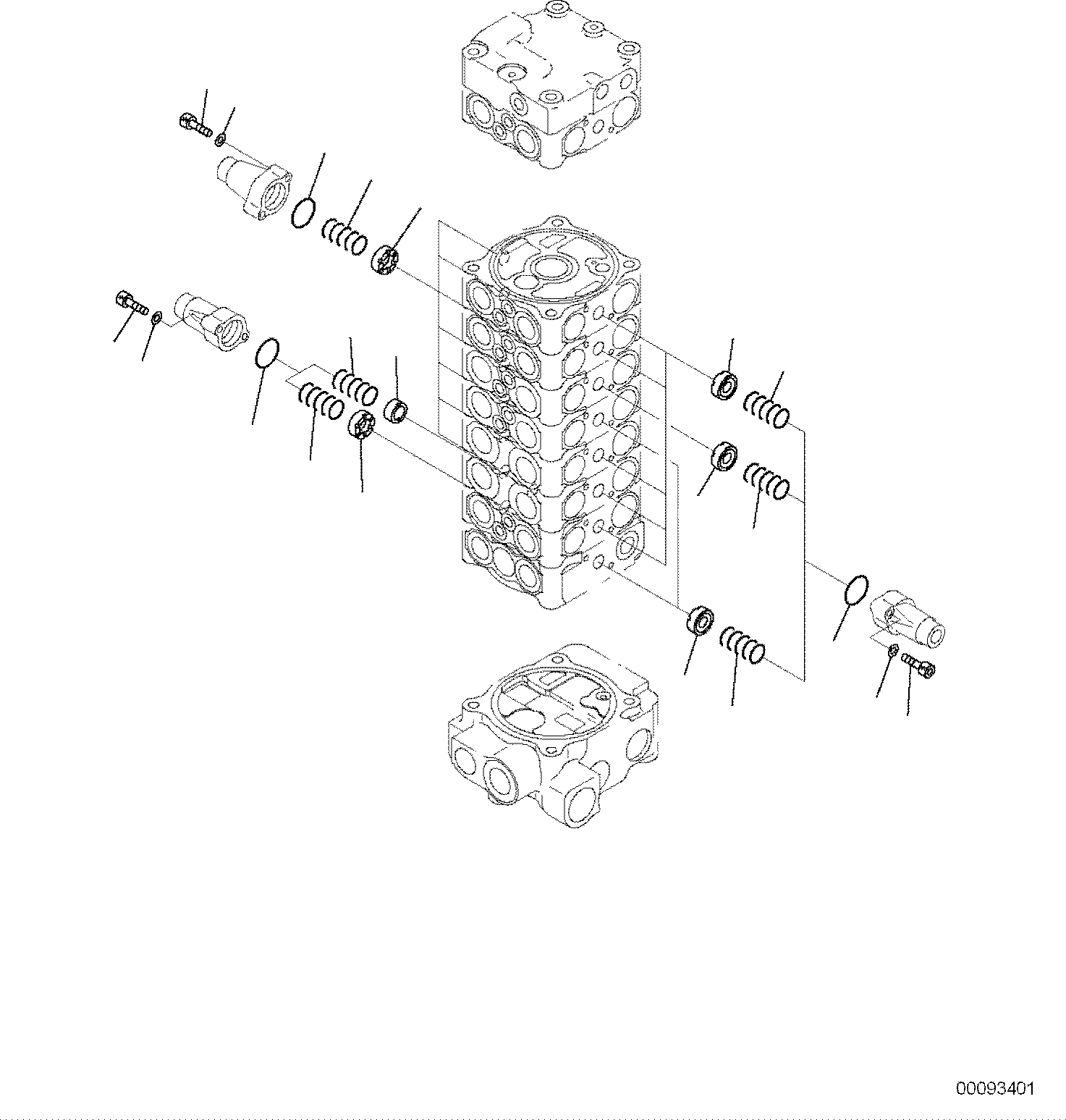 Komatsu parts book diagram for PC118MR-8 S/N F00003 AND UP: MAIN CONTROL VALVE, FOR MACHINE WITH MONO BOOM, INNER PARTS (2/13)