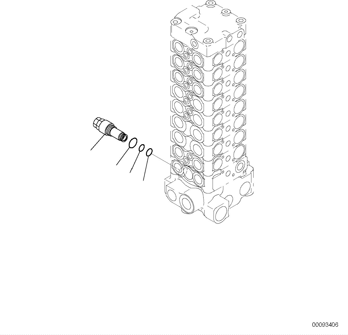Komatsu parts book diagram for PC118MR-8 S/N F00003 AND UP: MAIN CONTROL VALVE, FOR MACHINE WITH MONO BOOM, INNER PARTS (7/13)