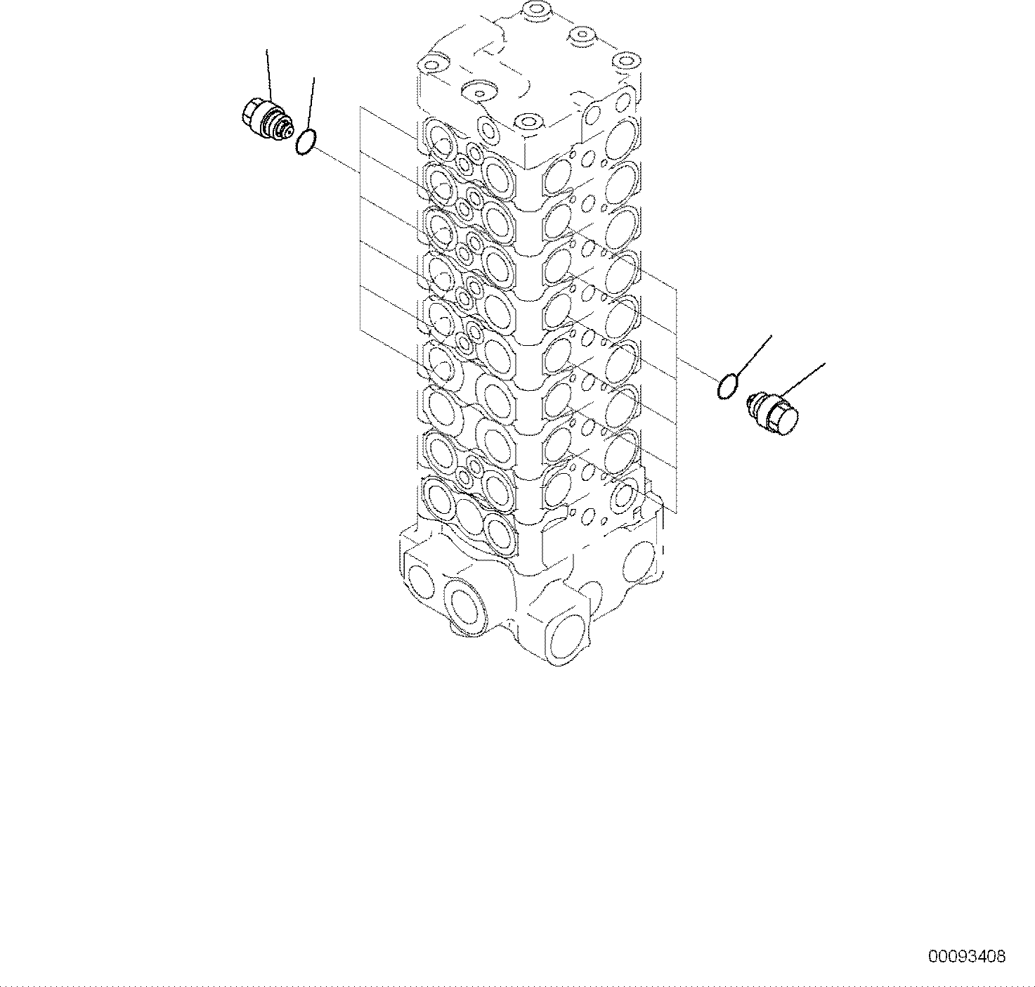 Komatsu parts book diagram for PC118MR-8 S/N F00003 AND UP: MAIN CONTROL VALVE, FOR MACHINE WITH MONO BOOM, INNER PARTS (9/13)
