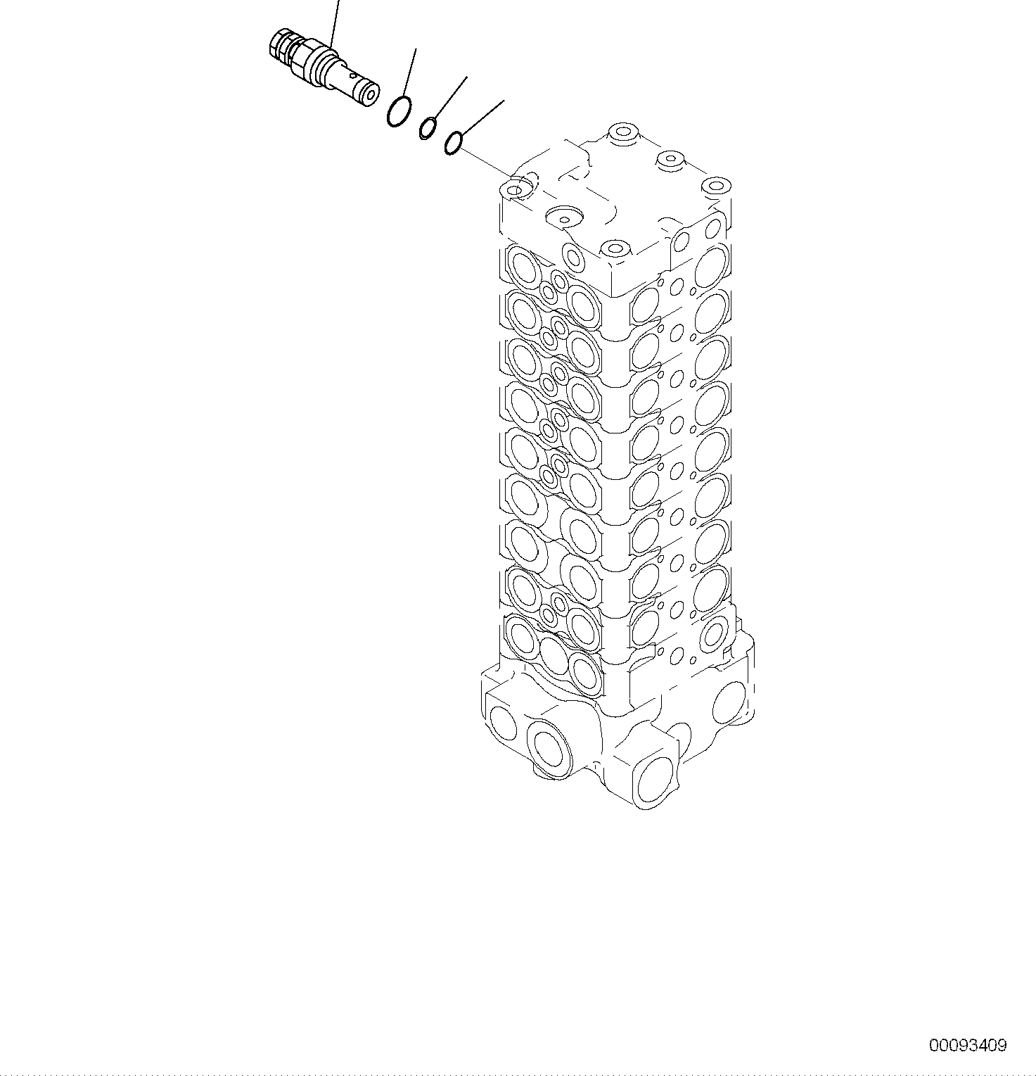 Komatsu parts book diagram for PC118MR-8 S/N F00003 AND UP: MAIN CONTROL VALVE, FOR MACHINE WITH MONO BOOM, INNER PARTS (10/13)