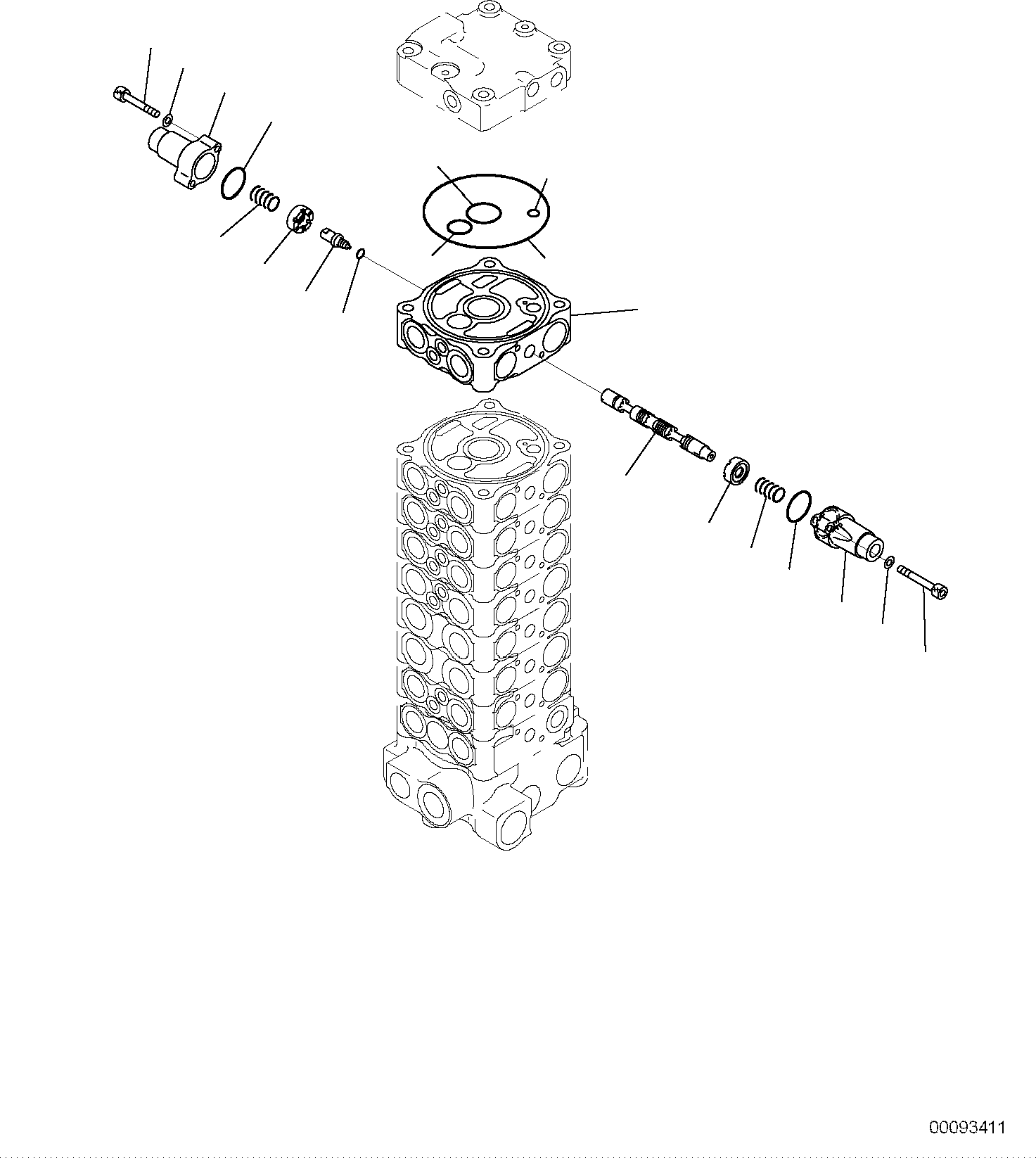 Komatsu parts book diagram for PC118MR-8 S/N F00003 AND UP: MAIN CONTROL VALVE, FOR MACHINE WITH MONO BOOM, INNER PARTS (12/13)