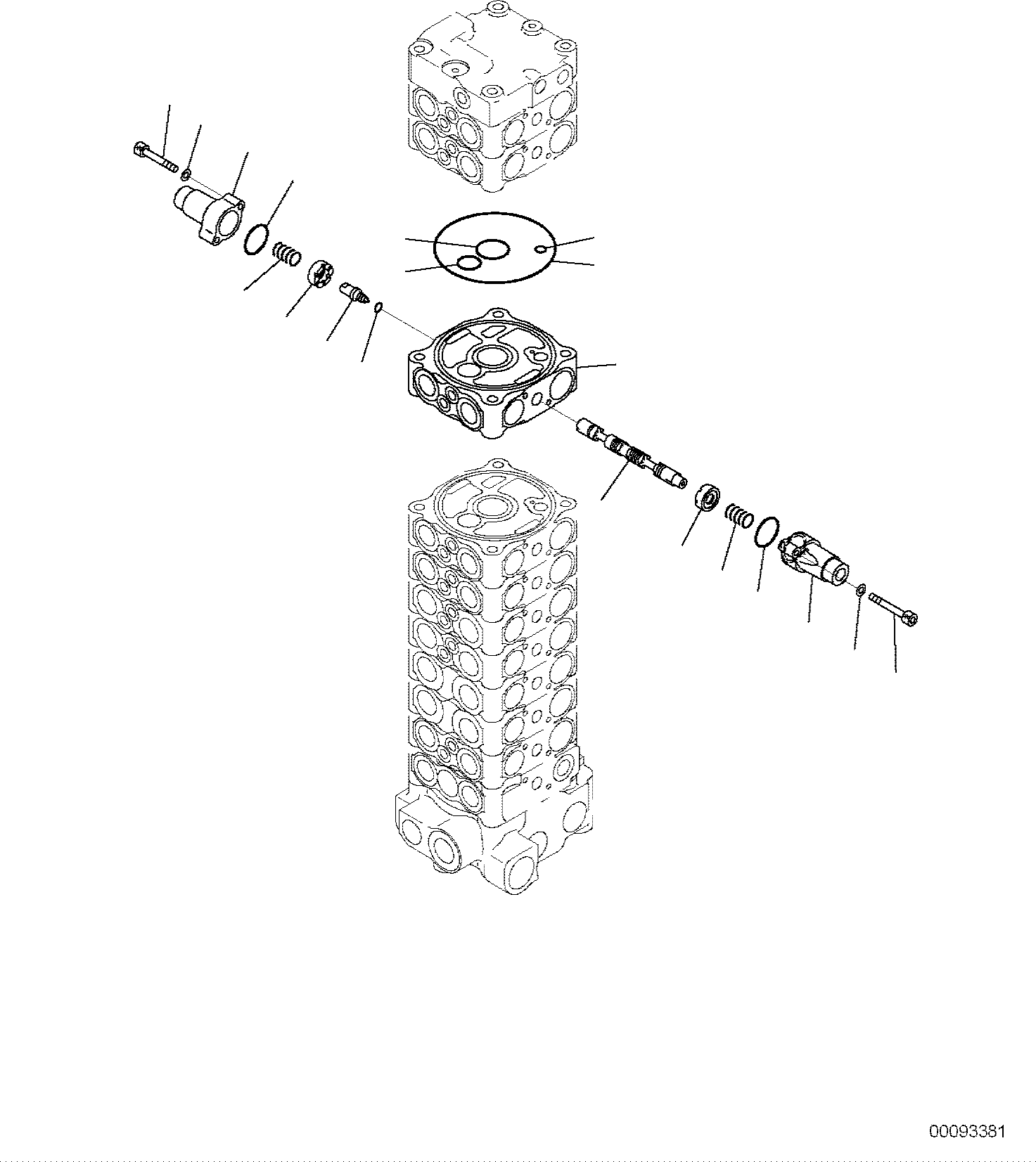 Komatsu parts book diagram for PC118MR-8 S/N F00003 AND UP: MAIN CONTROL VALVE, FOR MACHINE WITH 2-PIECE BOOM, 2 ATTACHMENT, INNER PARTS (14/15)