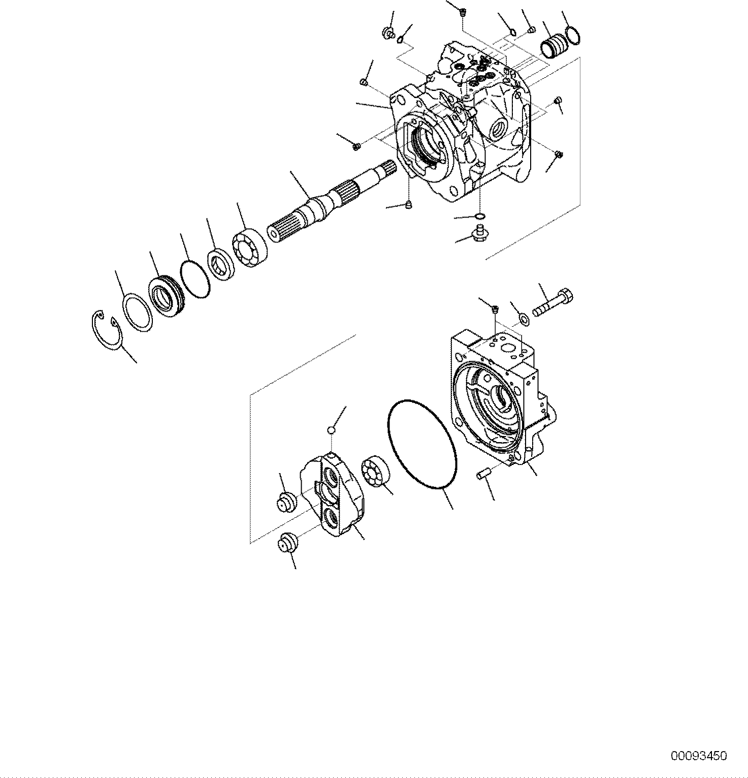 Komatsu parts book diagram for PC118MR-8 S/N F00003 AND UP: MAIN PISTON PUMP, INNER PARTS (1/5)