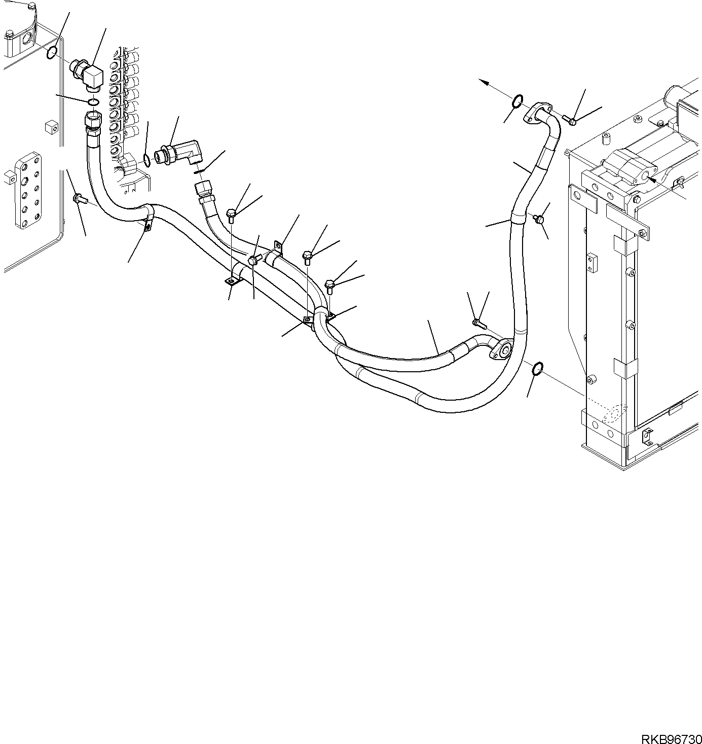 Komatsu parts book diagram for PC118MR-8 S/N F00003 AND UP: OIL COOLER CIRCUIT
