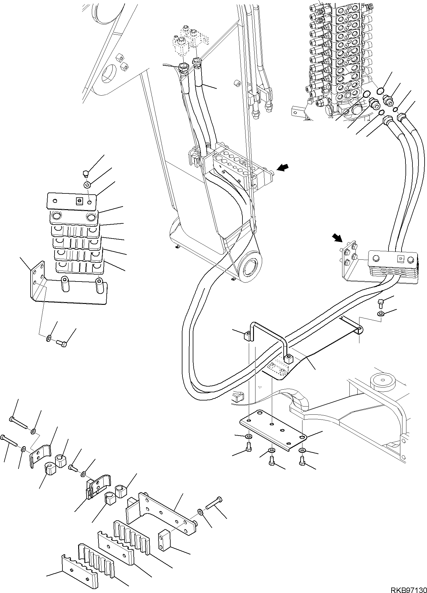 Komatsu parts book diagram for PC118MR-8 S/N F00003 AND UP: BOOM CIRCUIT, FOR MACHINE WITH VARIABLE 2-PIECE BOOM