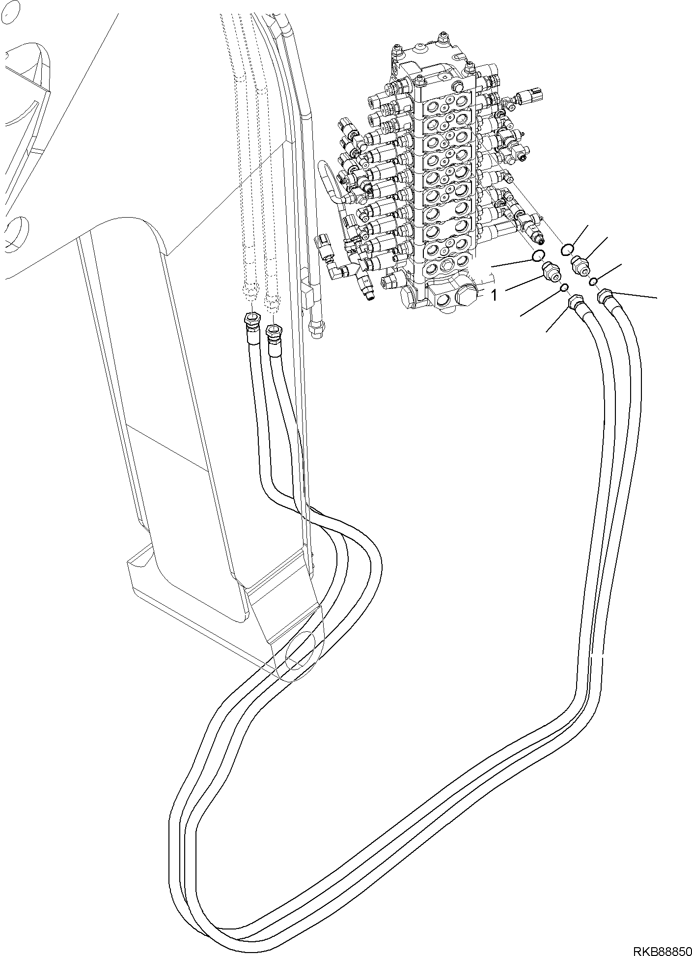 Komatsu parts book diagram for PC118MR-8 S/N F00003 AND UP: 2-PIECE BOOM, CIRCUIT
