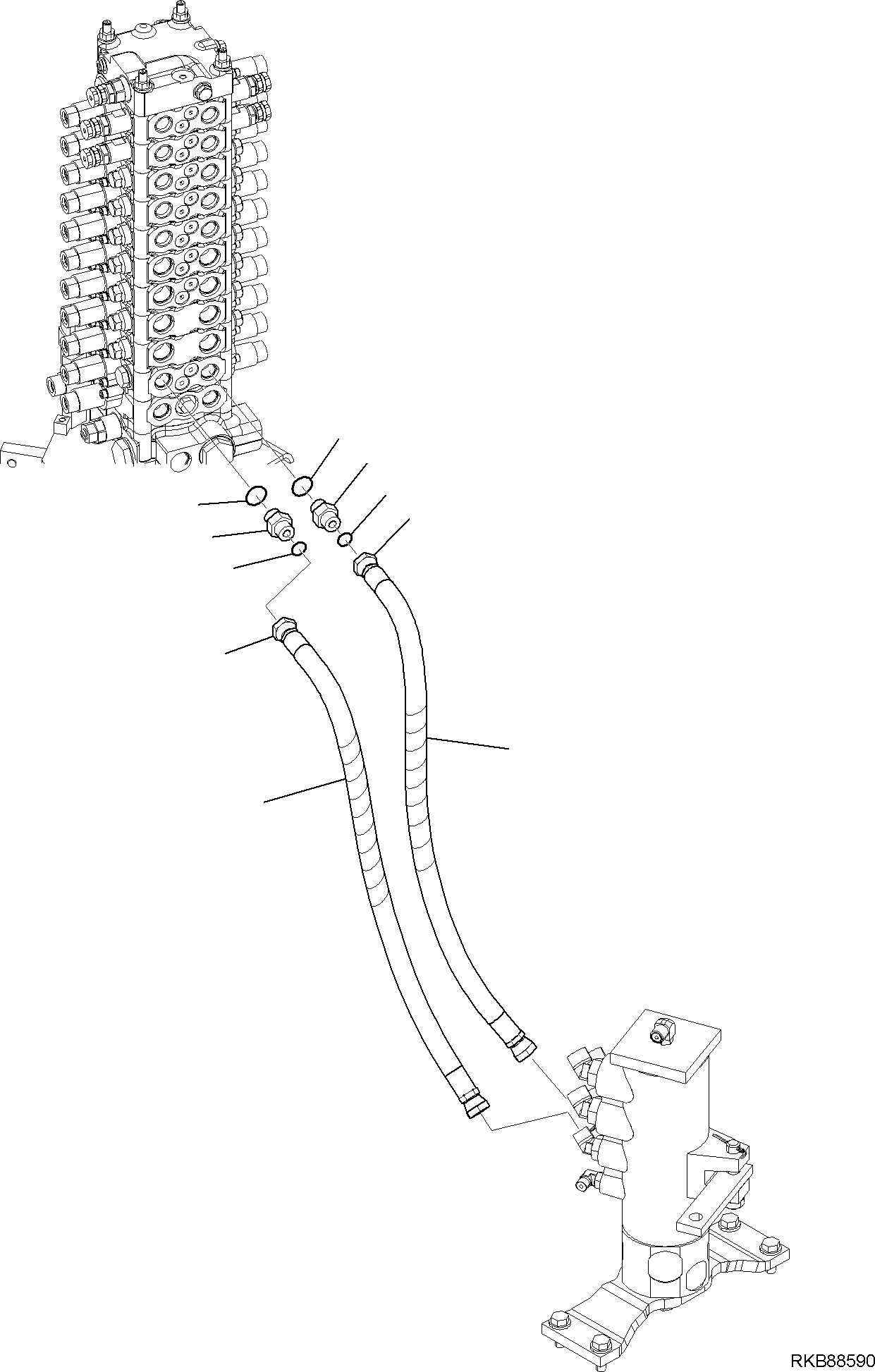 Komatsu parts book diagram for PC118MR-8 S/N F00003 AND UP: BLADE CIRCUIT