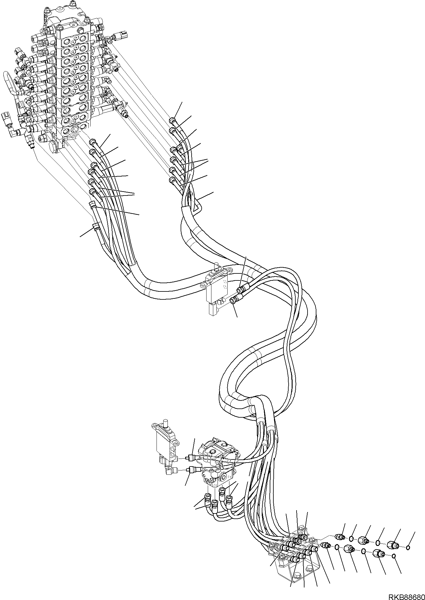 Komatsu parts book diagram for PC118MR-8 S/N F00003 AND UP: PROPORTIONAL PRESSURE CONTROL (PPC) VALVE CIRCUIT, MAIN CIRCUIT