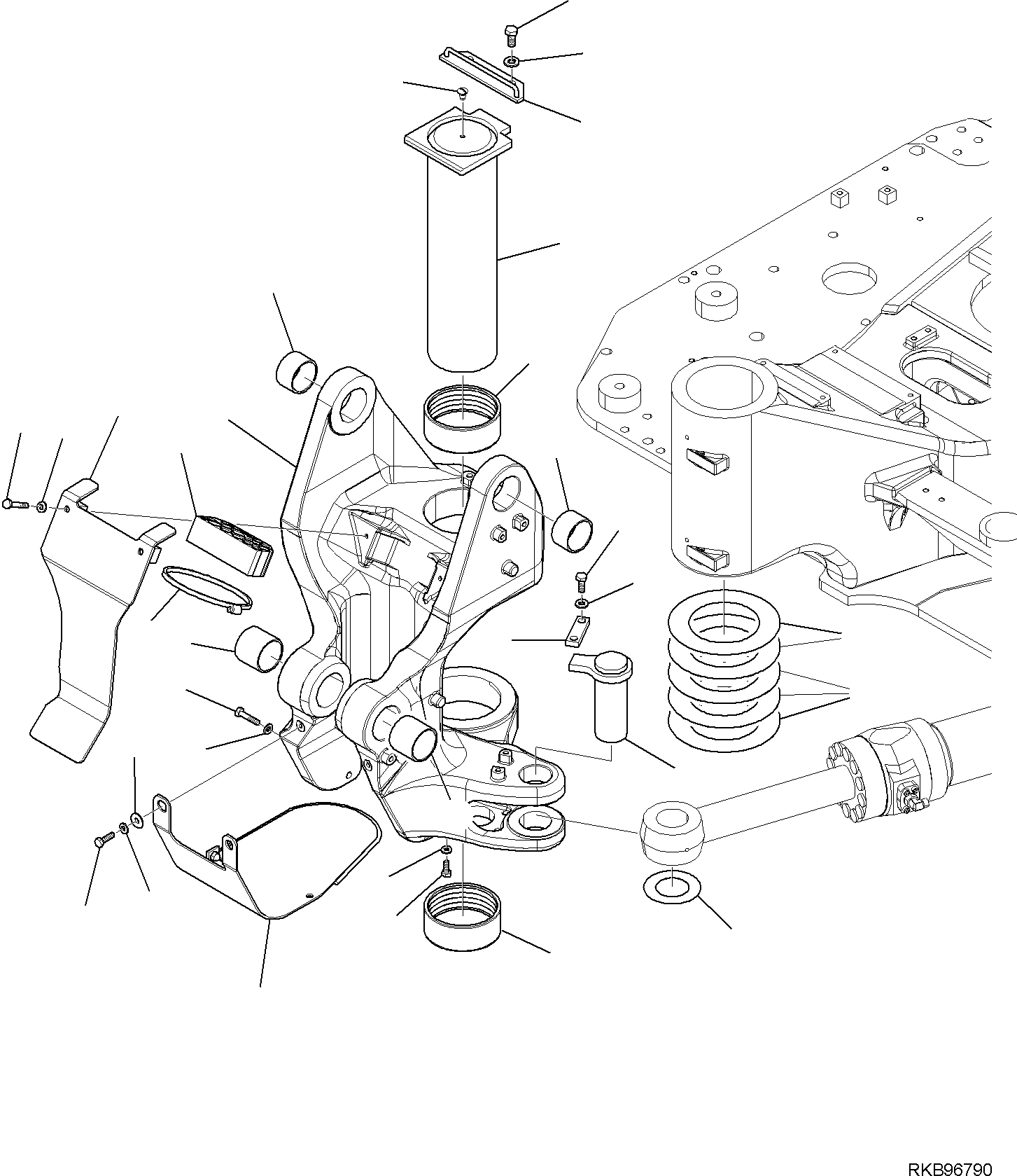 Komatsu parts book diagram for PC118MR-8 S/N F00003 AND UP: BOOM SWING BRACKET