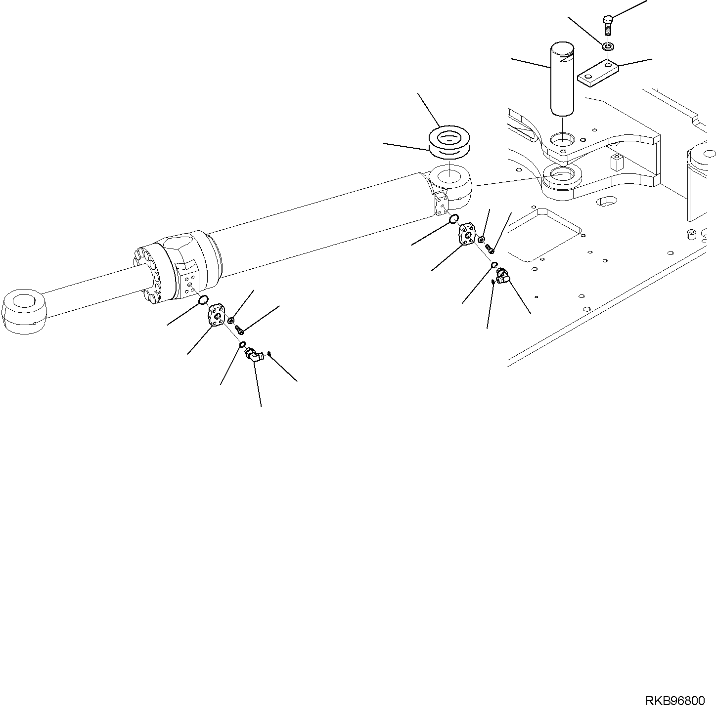 Komatsu parts book diagram for PC118MR-8 S/N F00003 AND UP: BOOM SWING CYLINDER, PIN