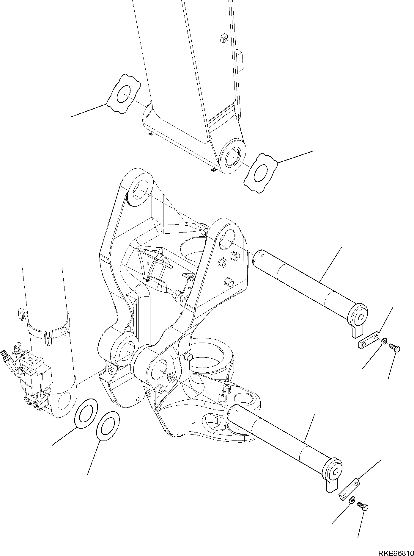 Komatsu parts book diagram for PC118MR-8 S/N F00003 AND UP: BOOM FOOT PIN