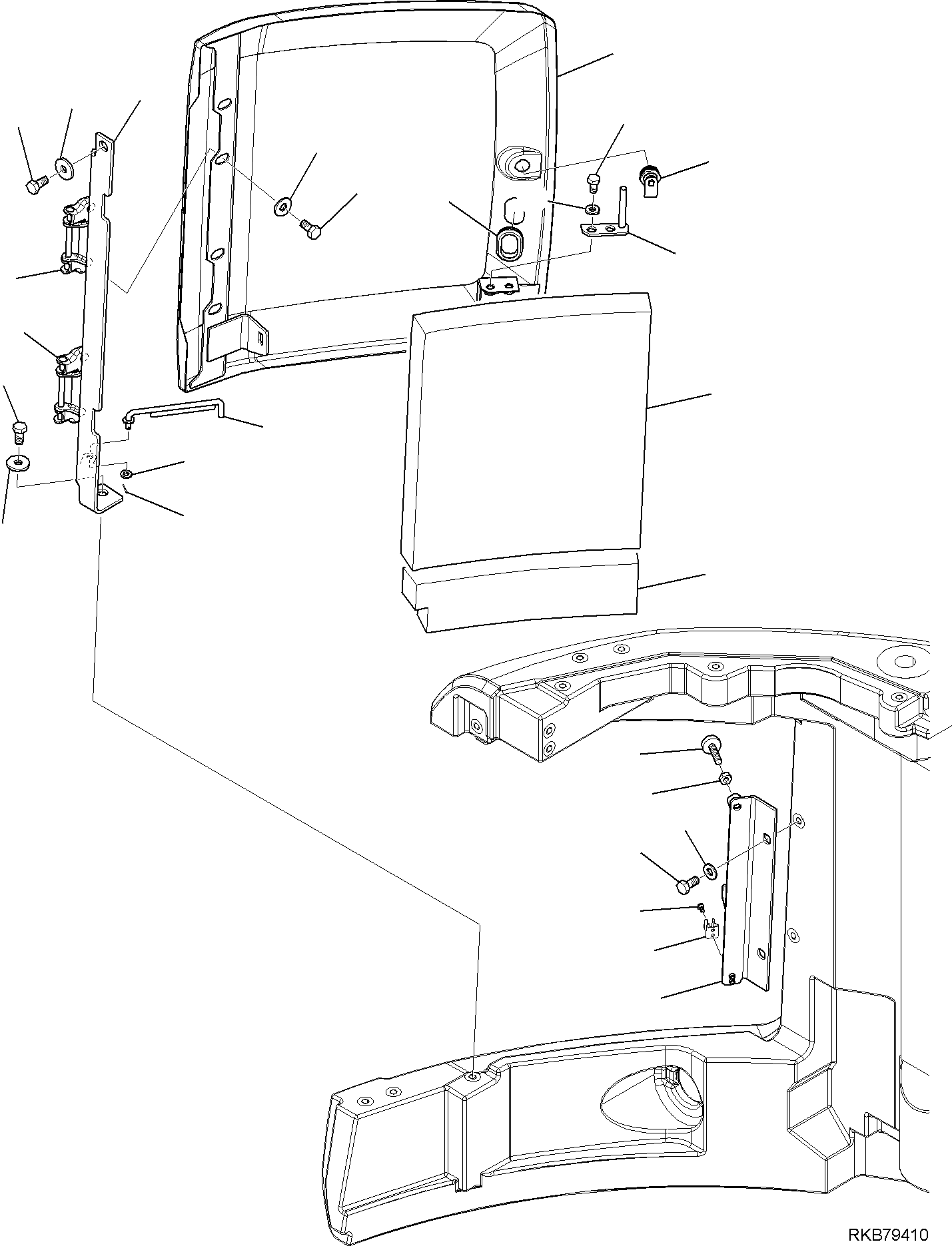 Komatsu parts book diagram for PC118MR-8 S/N F00003 AND UP: SIDE COVER, RIGHT SIDE, (2/3)