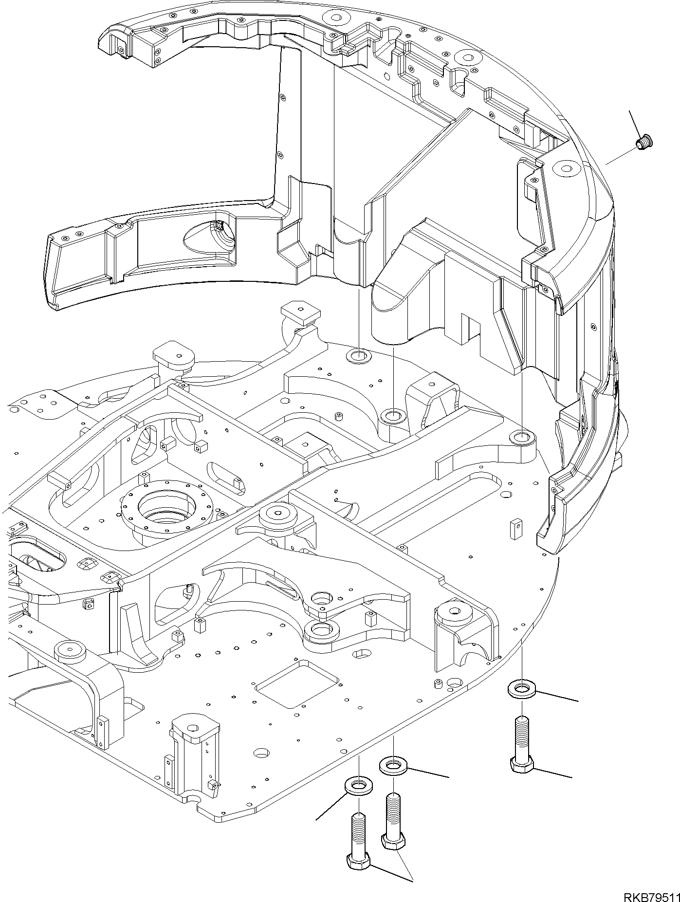 Komatsu parts book diagram for PC118MR-8 S/N F00003 AND UP: COUNTER WEIGHT MOUNTING