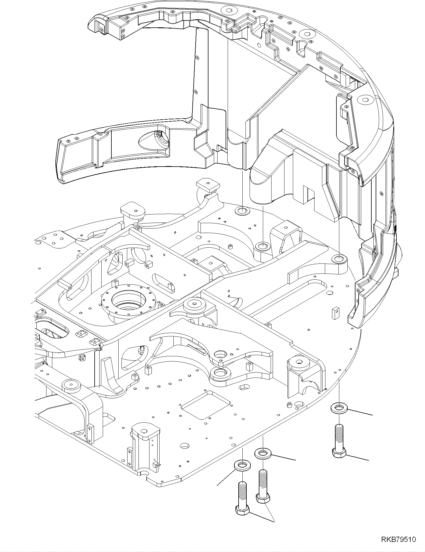 Komatsu parts book diagram for PC118MR-8 S/N F00003 AND UP: COUNTER WEIGHT MOUNTING