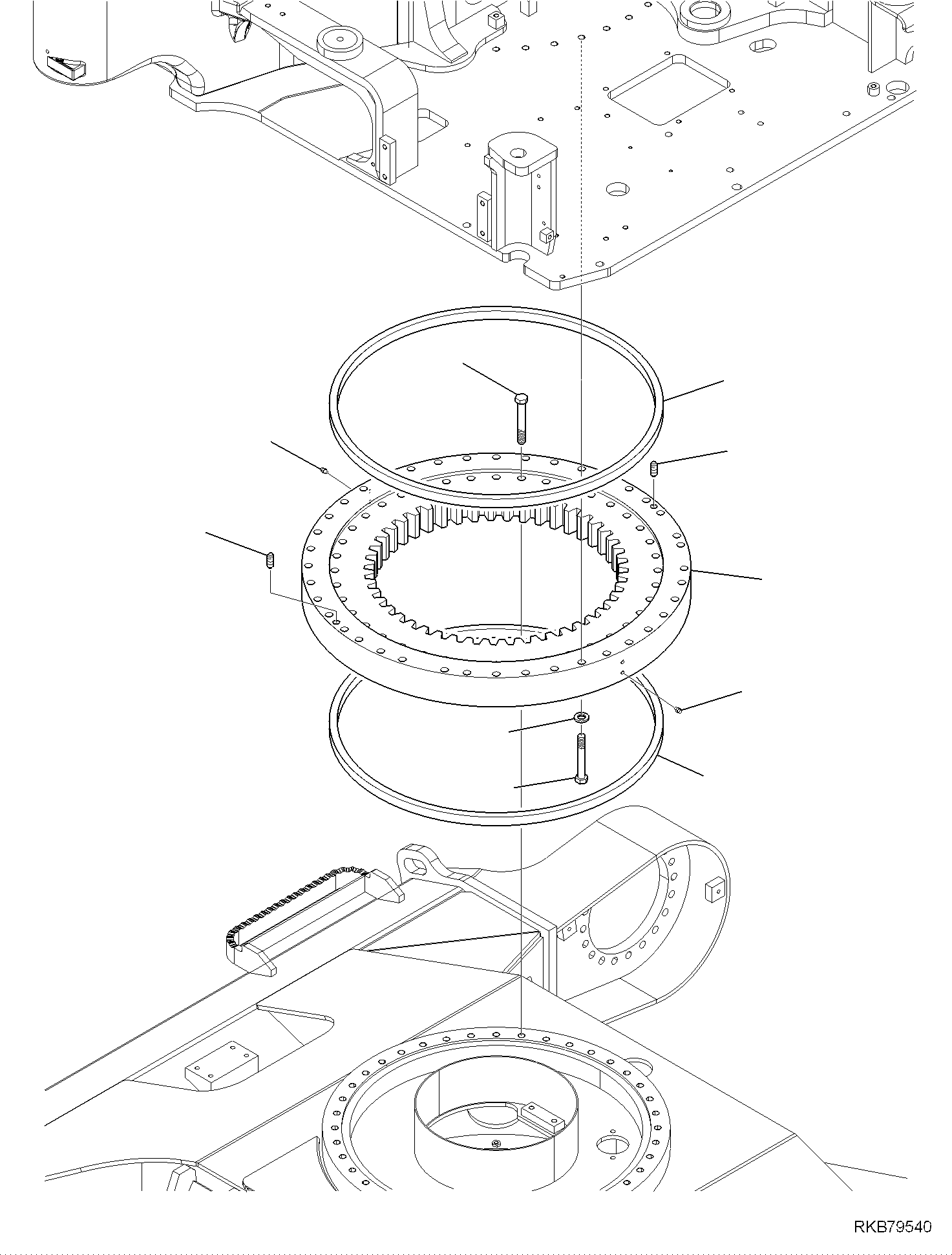Komatsu parts book diagram for PC118MR-8 S/N F00003 AND UP: SWING CIRCLE