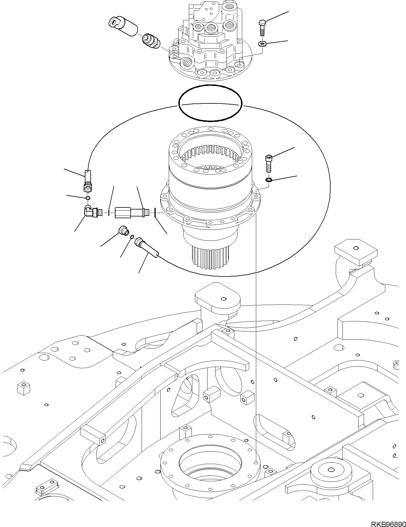 Komatsu parts book diagram for PC118MR-8 S/N F00003 AND UP: SWING MOTOR, MOUNTING PARTS