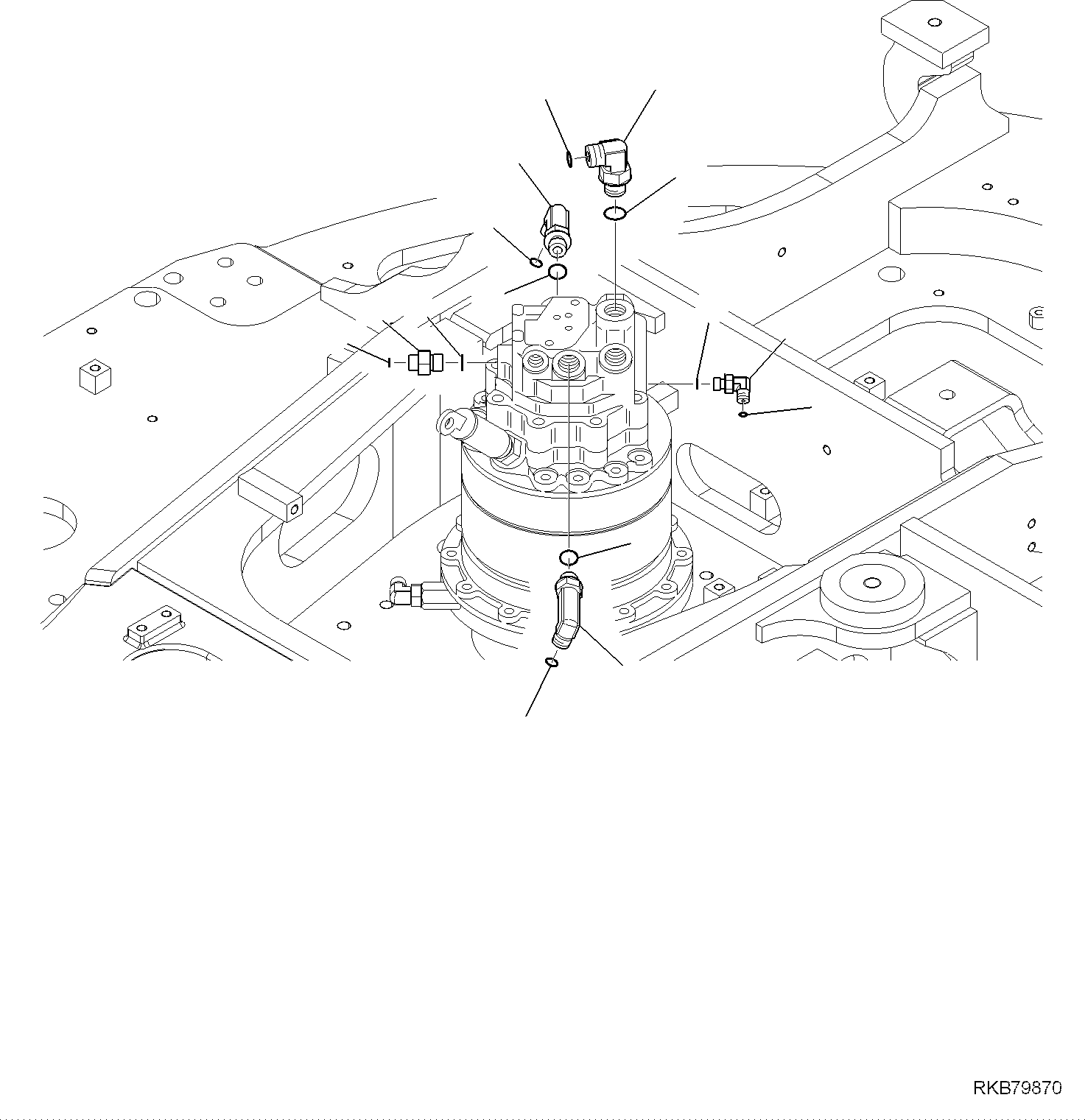 Komatsu parts book diagram for PC118MR-8 S/N F00003 AND UP: SWING MOTOR FITTINGS
