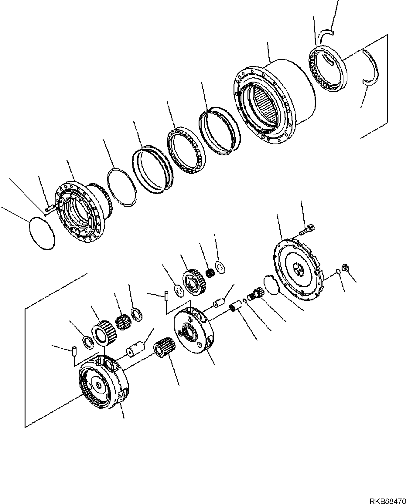 Komatsu parts book diagram for PC118MR-8 S/N F00003 AND UP: TRAVEL MOTOR AND FINAL DRIVE, TRAVEL MOTOR, INNER PARTS (1/3)