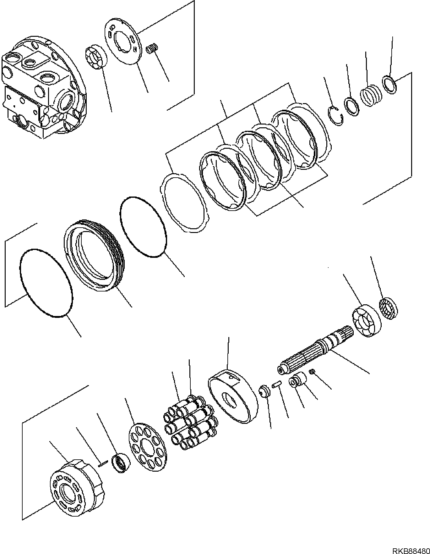 Komatsu parts book diagram for PC118MR-8 S/N F00003 AND UP: TRAVEL MOTOR AND FINAL DRIVE, TRAVEL MOTOR, INNER PARTS (2/3)