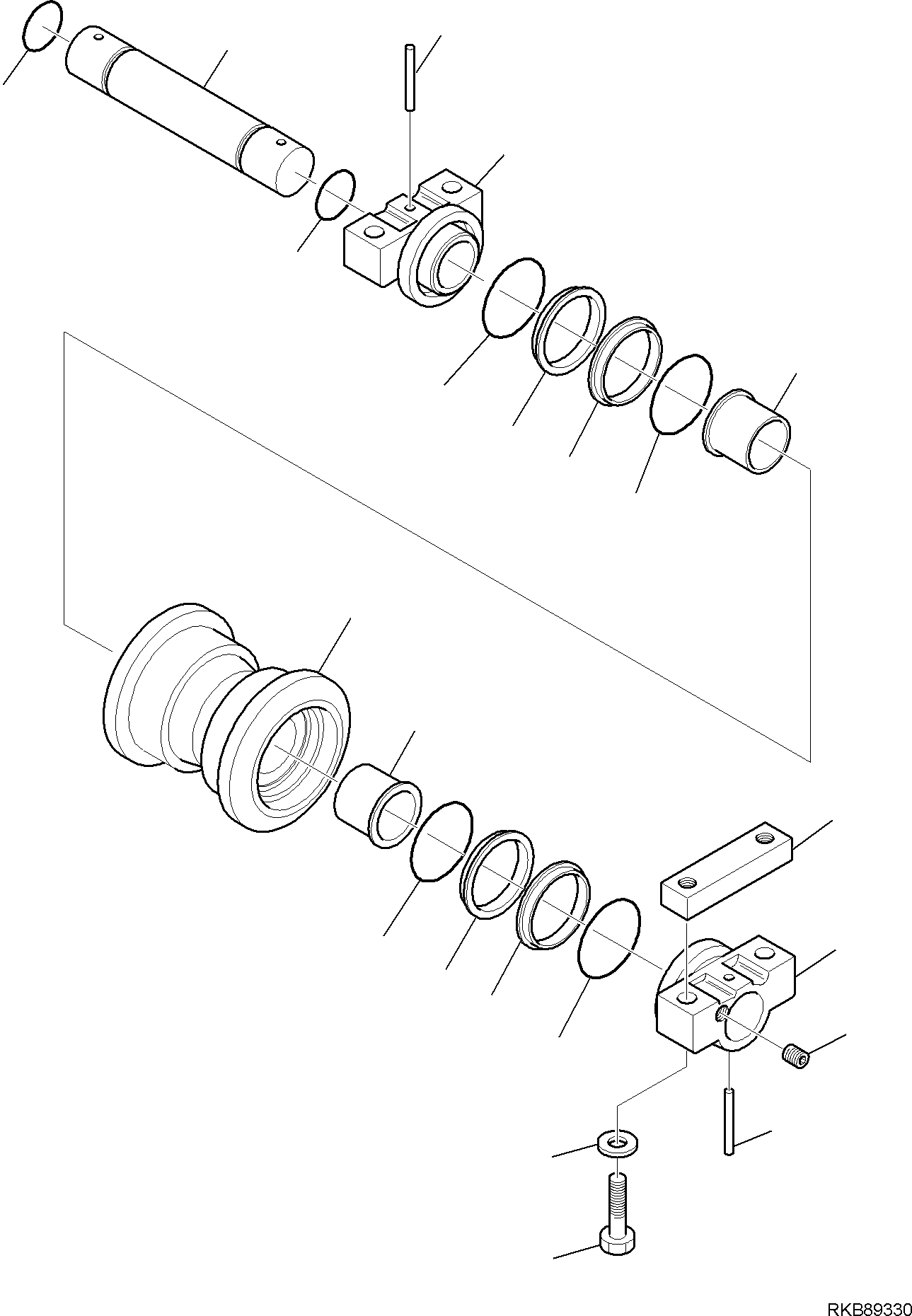 Komatsu parts book diagram for PC118MR-8 S/N F00003 AND UP: TRACK ROLLER