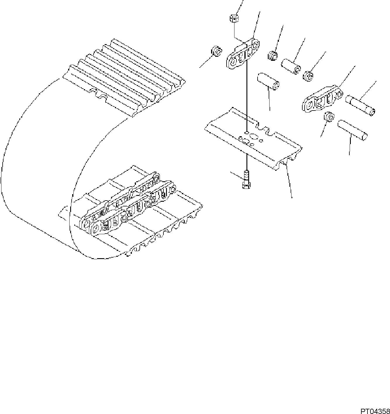 Komatsu parts book diagram for PC118MR-8 S/N F00003 AND UP: TRACK SHOE ASSEMBLY, TRIPLE GROUSER, 600MM WIDTH, OFFSET SX