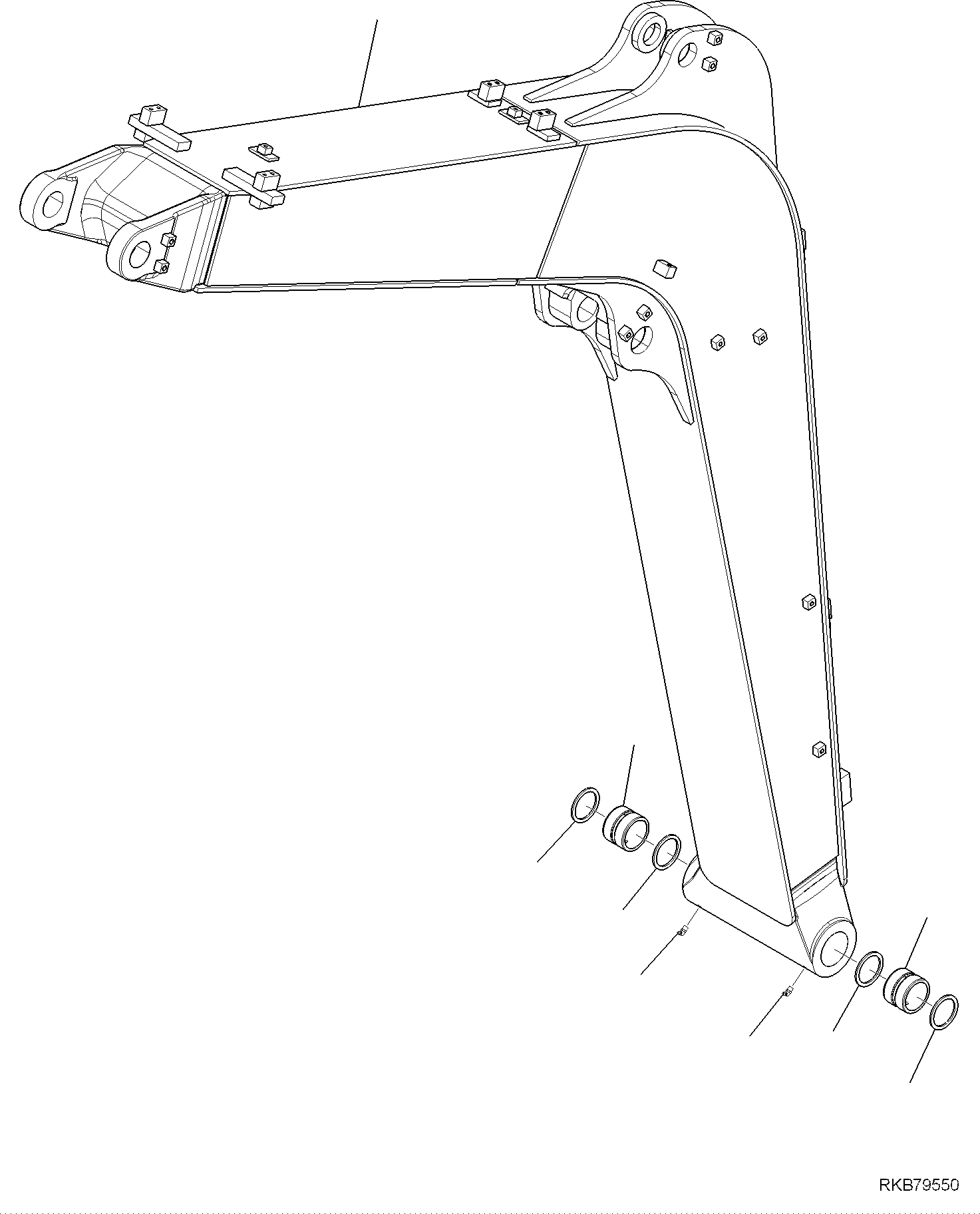 Komatsu parts book diagram for PC118MR-8 S/N F00003 AND UP: BOOM, BOOM