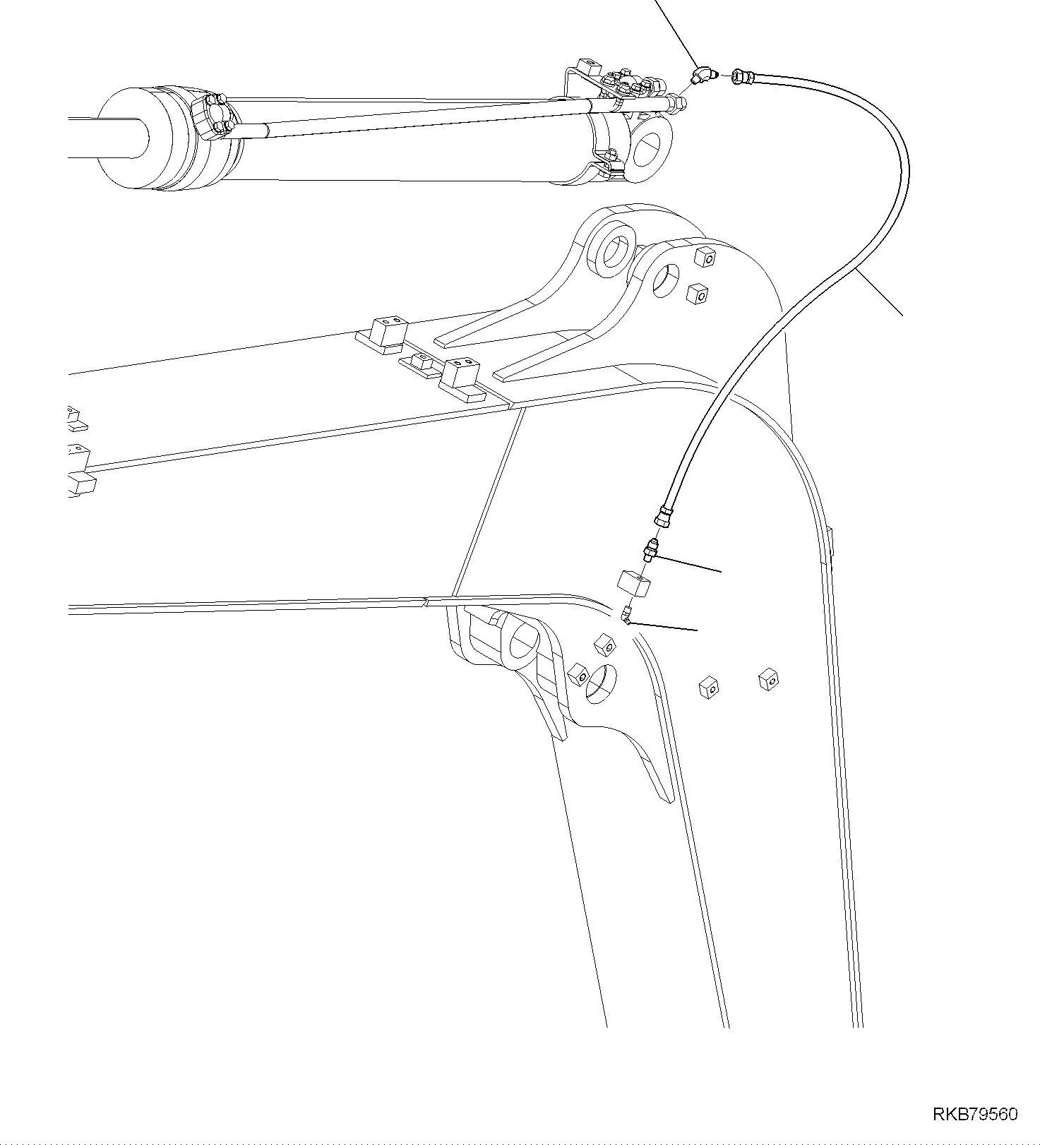 Komatsu parts book diagram for PC118MR-8 S/N F00003 AND UP: BOOM, ARM CYLINDER LUBRICATING PIPING