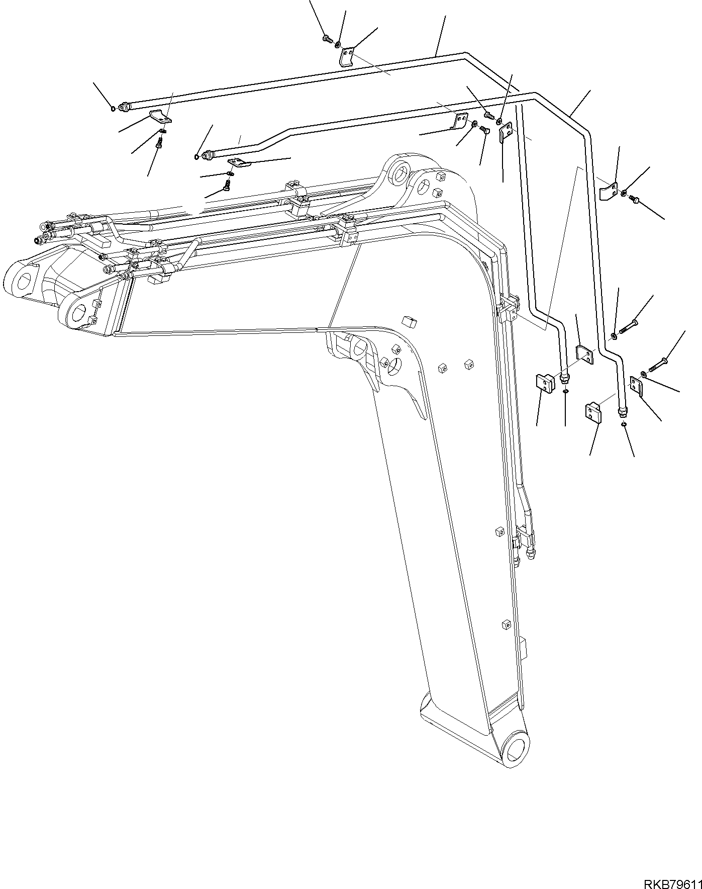 Komatsu parts book diagram for PC118MR-8 S/N F00003 AND UP: BOOM, CIRCUIT, (2ND ATT)