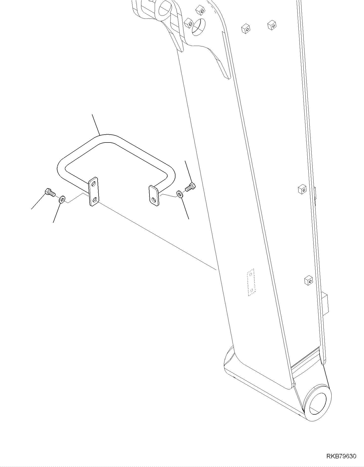 Komatsu parts book diagram for PC118MR-8 S/N F00003 AND UP: BOOM, HANDRAIL