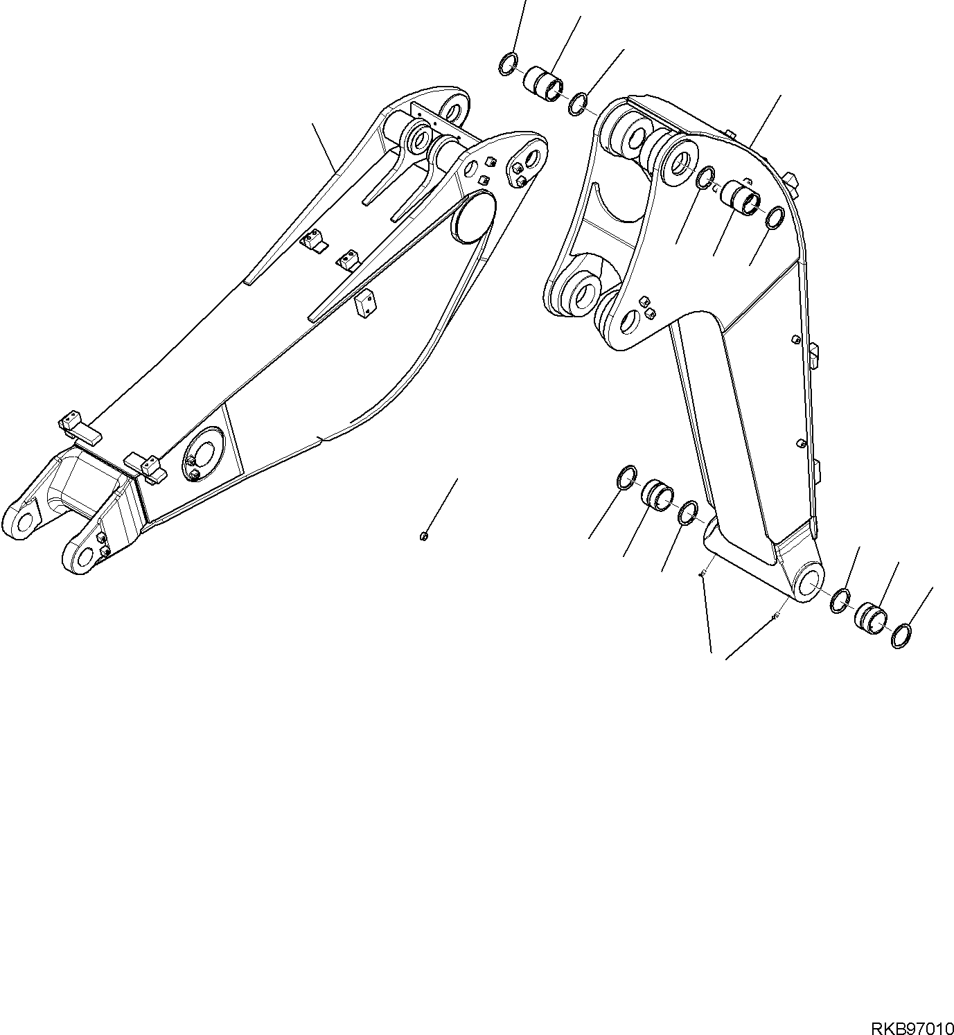 Komatsu parts book diagram for PC118MR-8 S/N F00003 AND UP: 2-PIECE BOOM