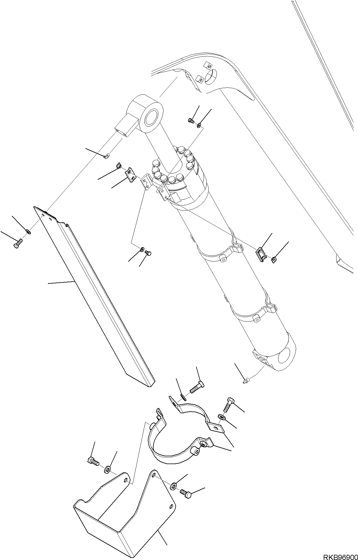 Komatsu parts book diagram for PC118MR-8 S/N F00003 AND UP: BOOM CYLINDER, COVER