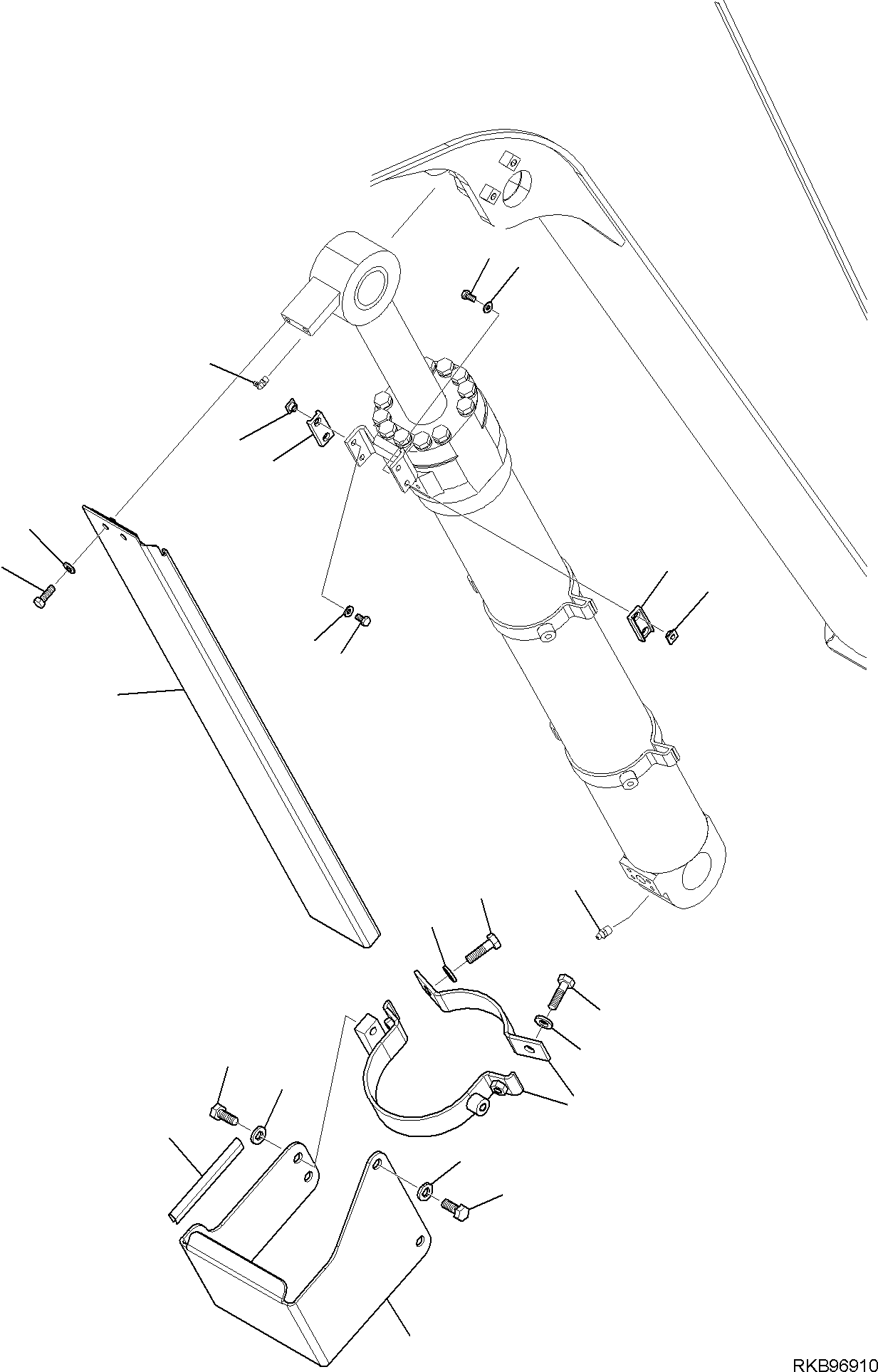 Komatsu parts book diagram for PC118MR-8 S/N F00003 AND UP: BOOM CYLINDER, COVER