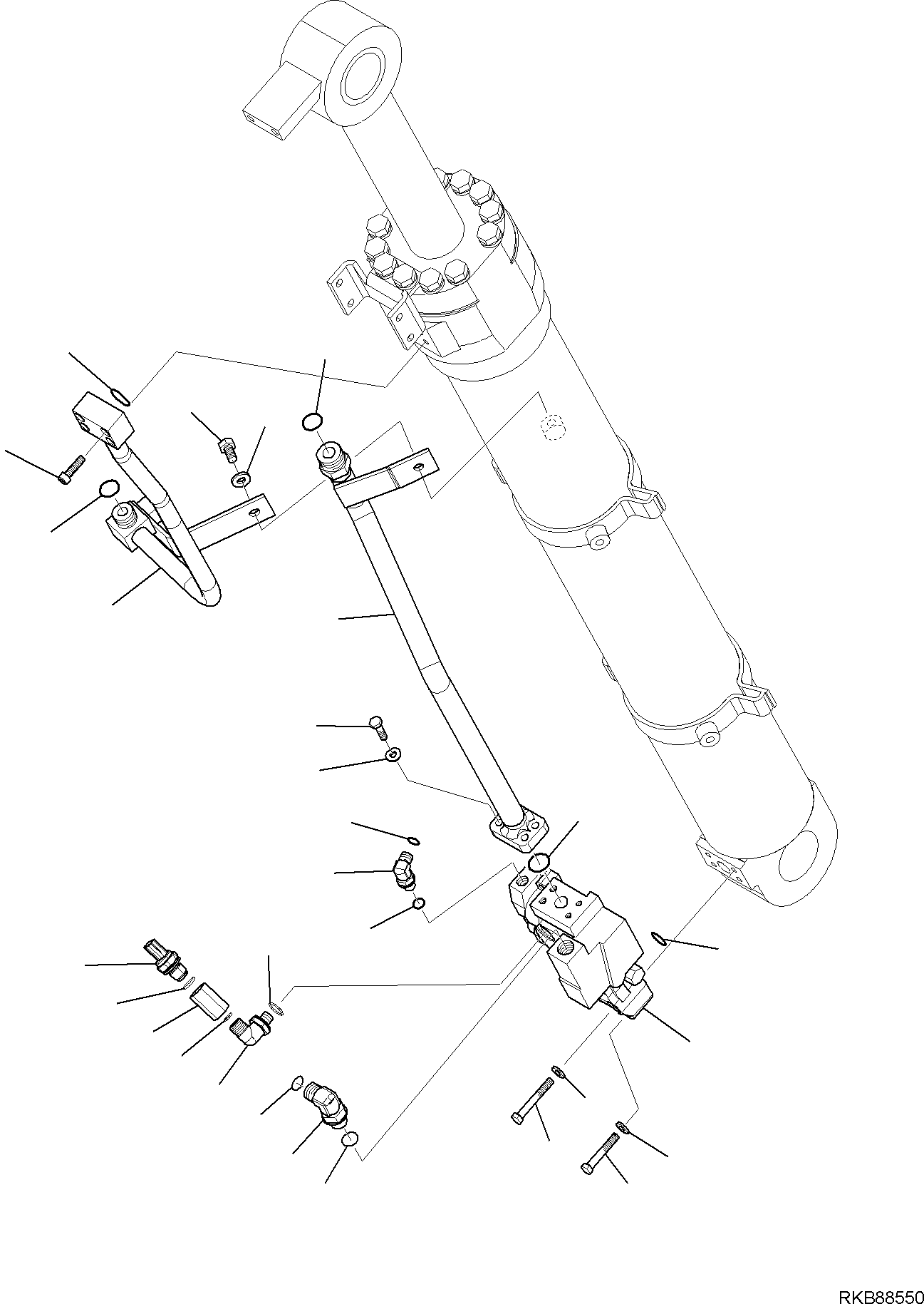 Komatsu parts book diagram for PC118MR-8 S/N F00003 AND UP: BOOM CYLINDER, CIRCUIT (1/2)