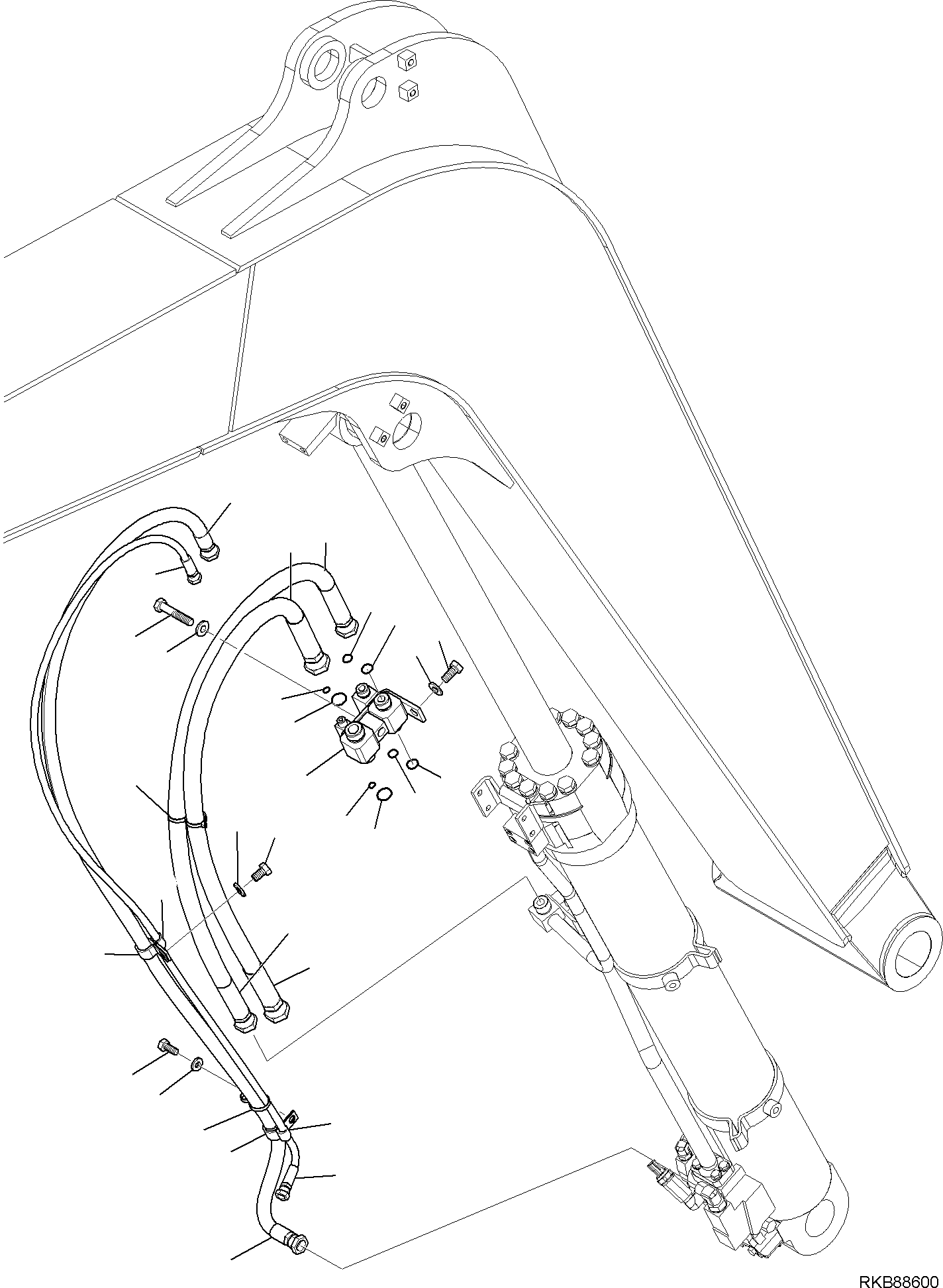 Komatsu parts book diagram for PC118MR-8 S/N F00003 AND UP: BOOM CYLINDER, CIRCUIT (2/2)
